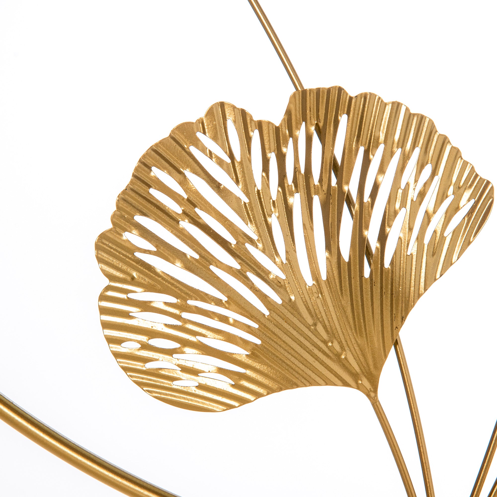 HOMCOM 3D Metal Wall Art Modern Ginkgo Leaves Hanging Wall Sculptures Home Decor for Living Room Bedroom Dining Room, Gold - North Peak Garden Furniture