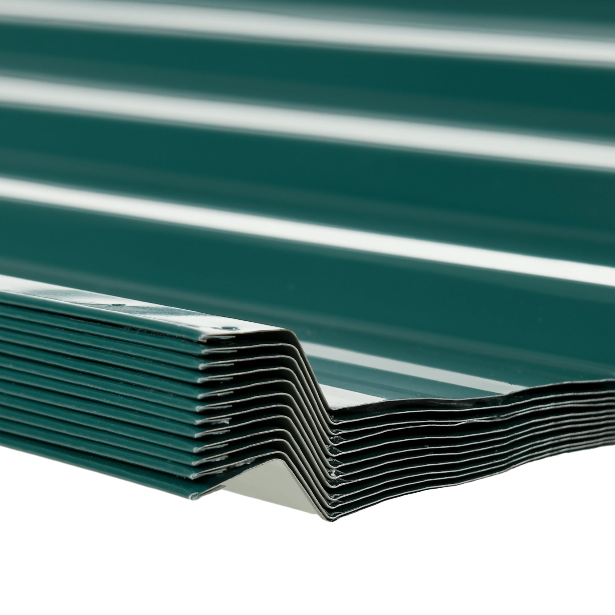 Outsunny Corrugated Roofing Sheets, Pack of 24, Galvanised Metal Roofing Sheets for Greenhouse, Garage, Storage Shed, Carport, 129 x 45cm, Green - North Peak Garden Furniture