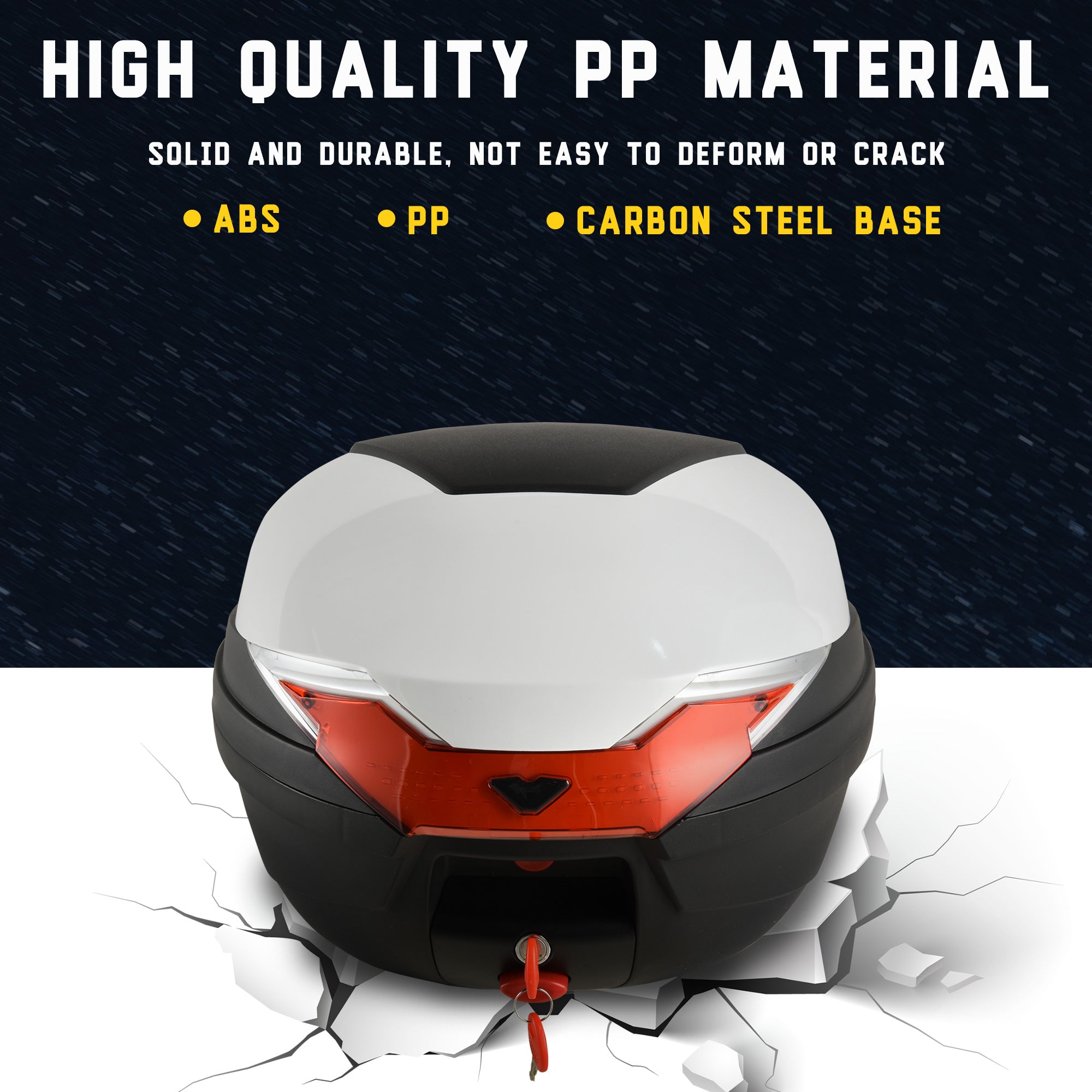 HOMCOM 32L Motorcycle Tail box Helmet Top Case Motorbike Luggage Storage Trunk Carrier Mount Rack - North Peak Garden Furniture