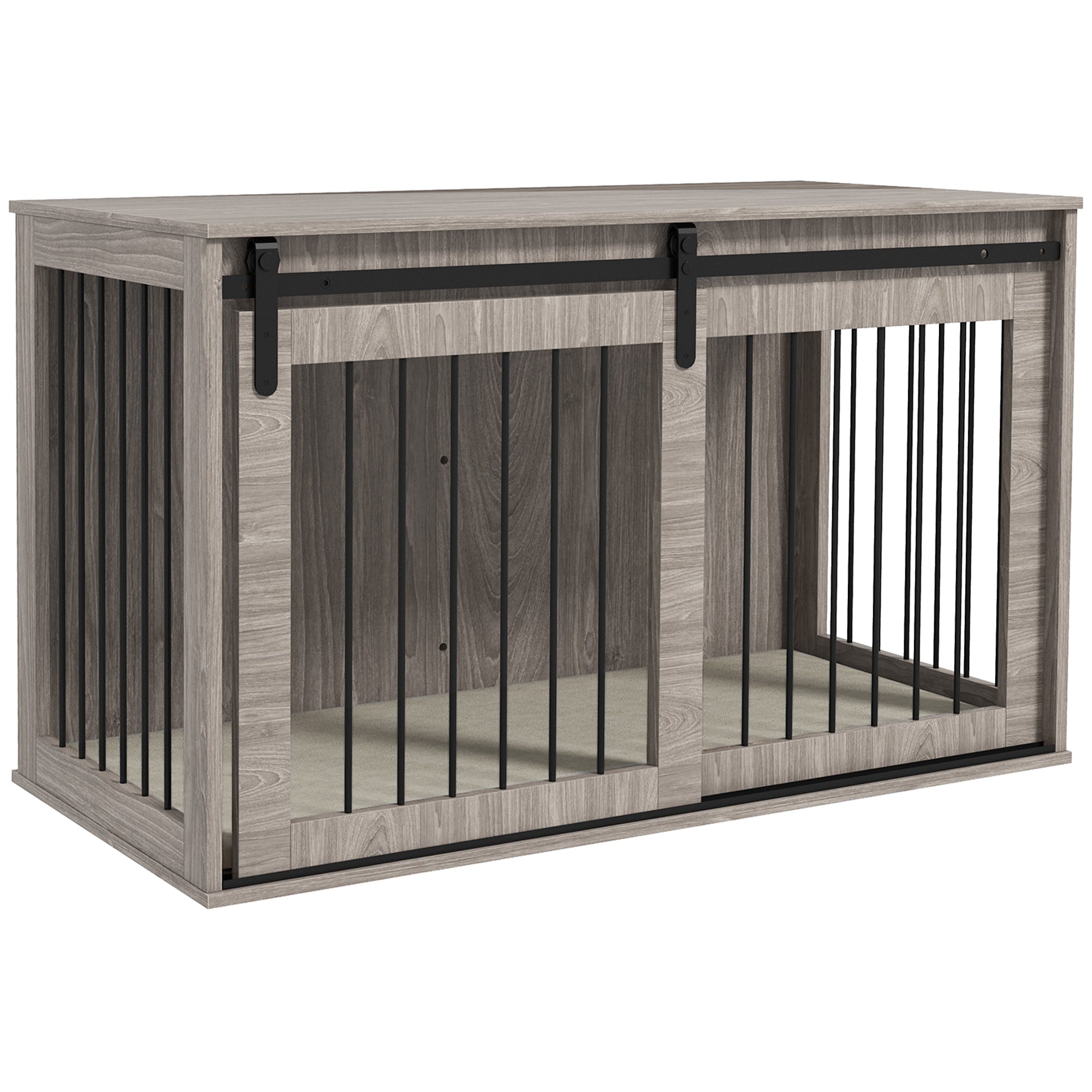 PawHut 118cm Dog Crate Furniture with Removable Cushion for Extra Large Dogs - Brown
