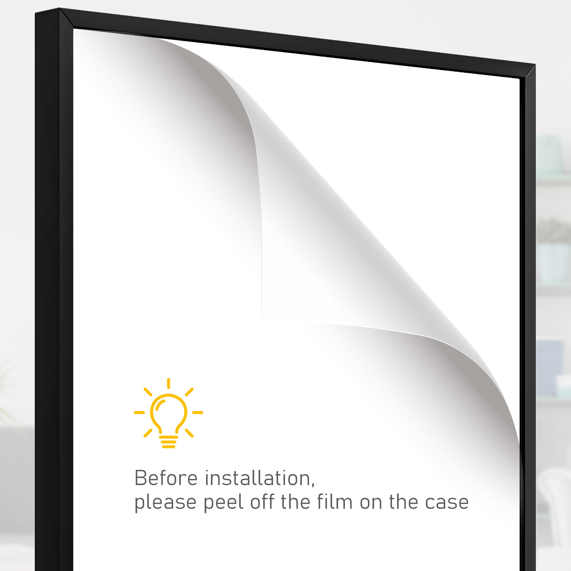 HOMCOM 60 x 80cm Shirt Display Frame, with Inner Hook and Hanger - Black - North Peak Garden Furniture