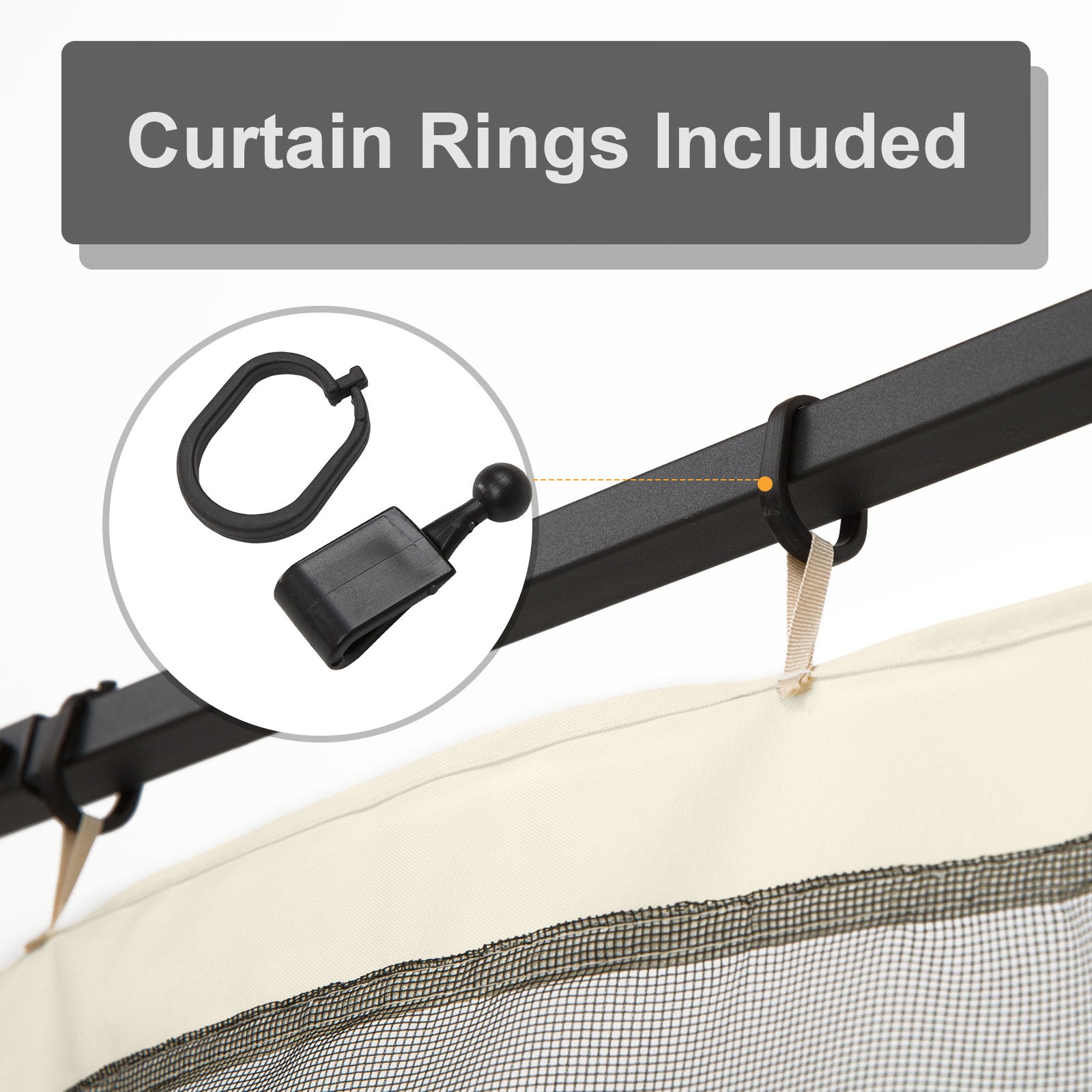Outsunny 302 x 207cm Universal Replacement Mesh Sidewall Netting for Patio Gazebos and Canopy Tents, (Sidewall Only) Beige - North Peak Garden Furniture