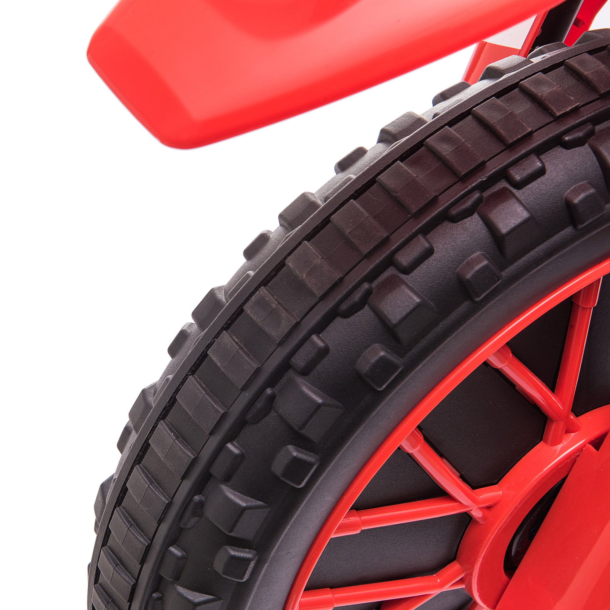 HOMCOM 12V Kids Electric Motorcycle Ride-On, with Training Wheels, for Ages 3-6 Years - Red - North Peak Garden Furniture