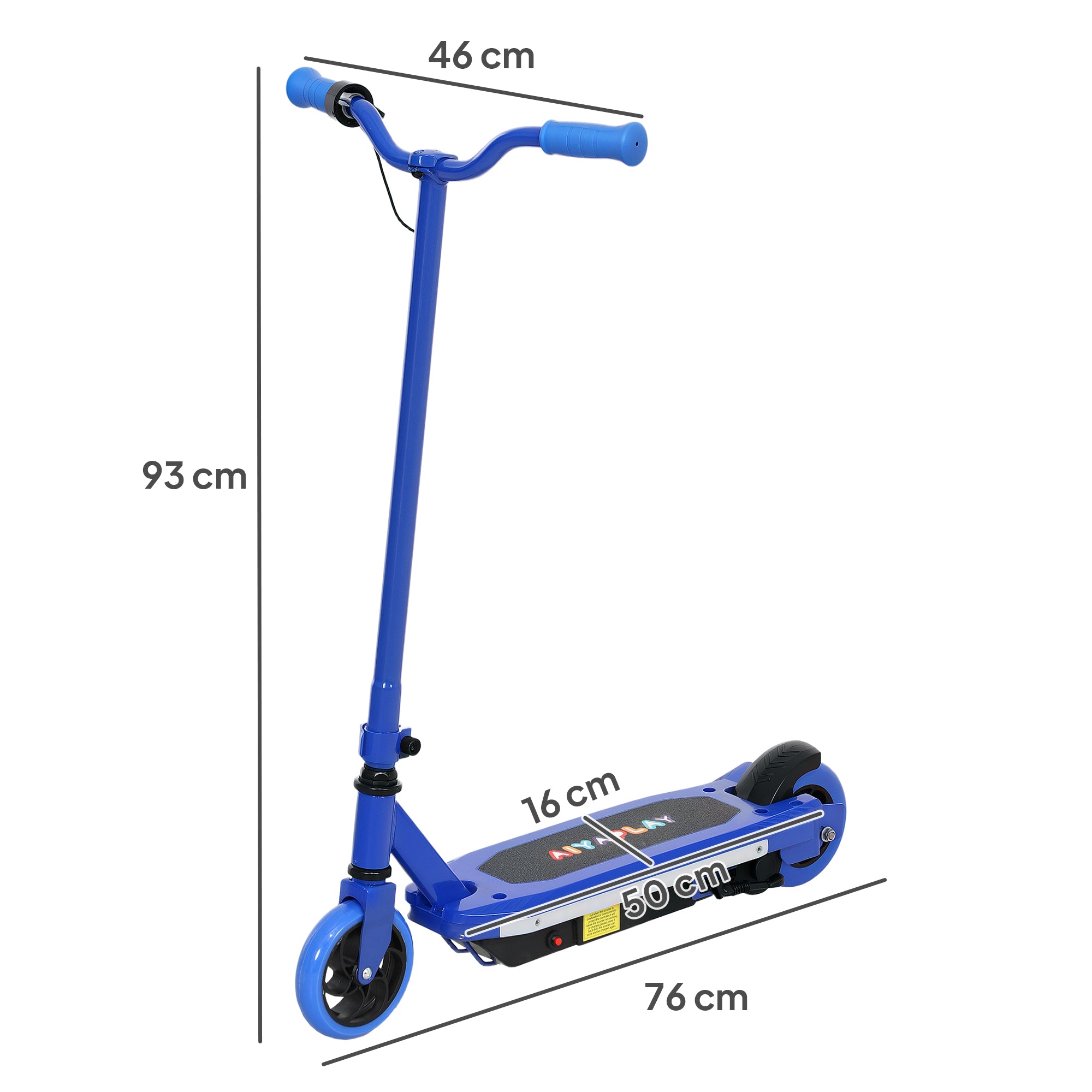 AIYAPLAY Electric Scooter for Ages 6-14, with Colourful Light and Electric Brake, Electric Scooter E Scooter, Up to 10 KM/H & 8 KM, Blue - North Peak Garden Furniture