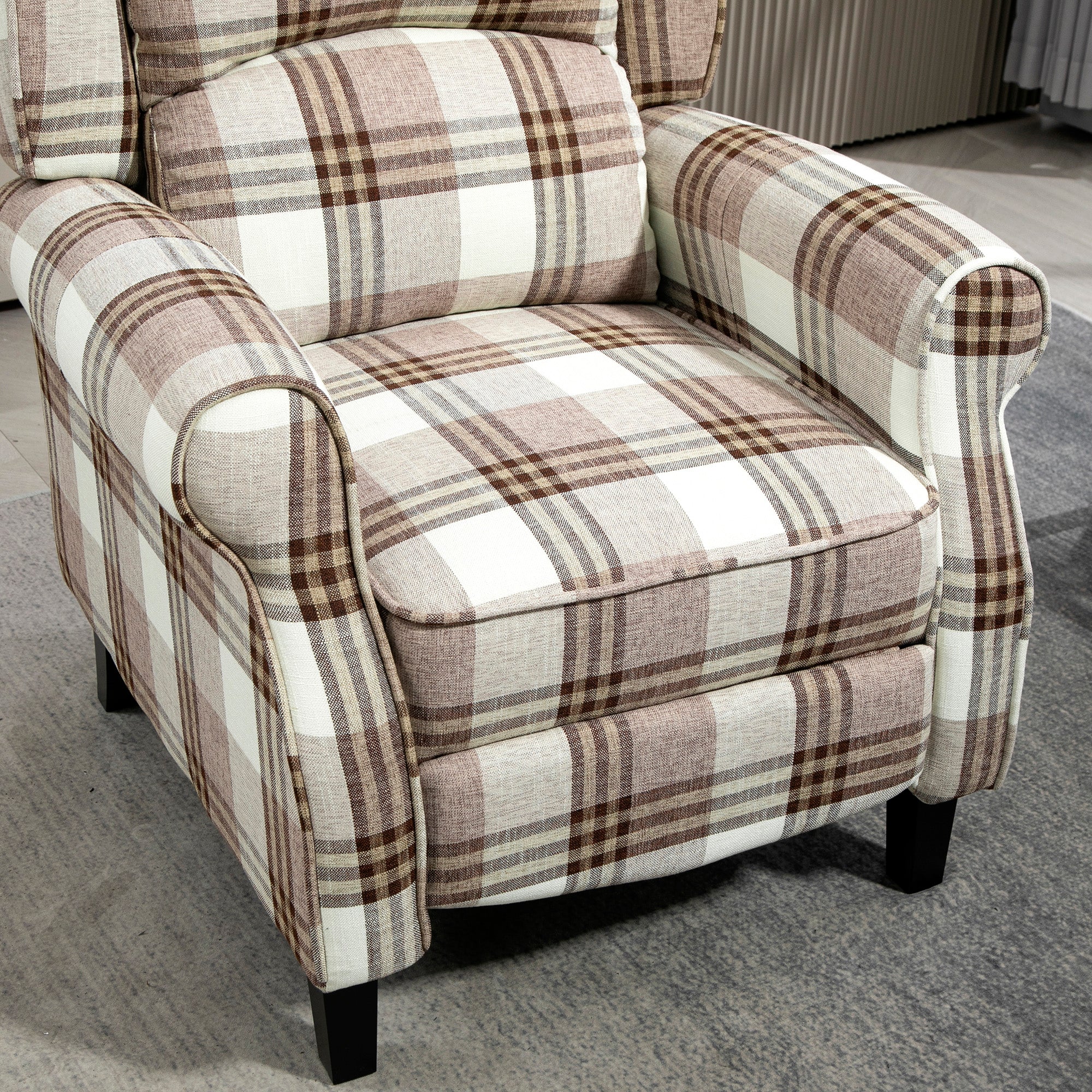 HOMCOM 160° Reclining Armchair, with Footrest - Brown - North Peak Garden Furniture