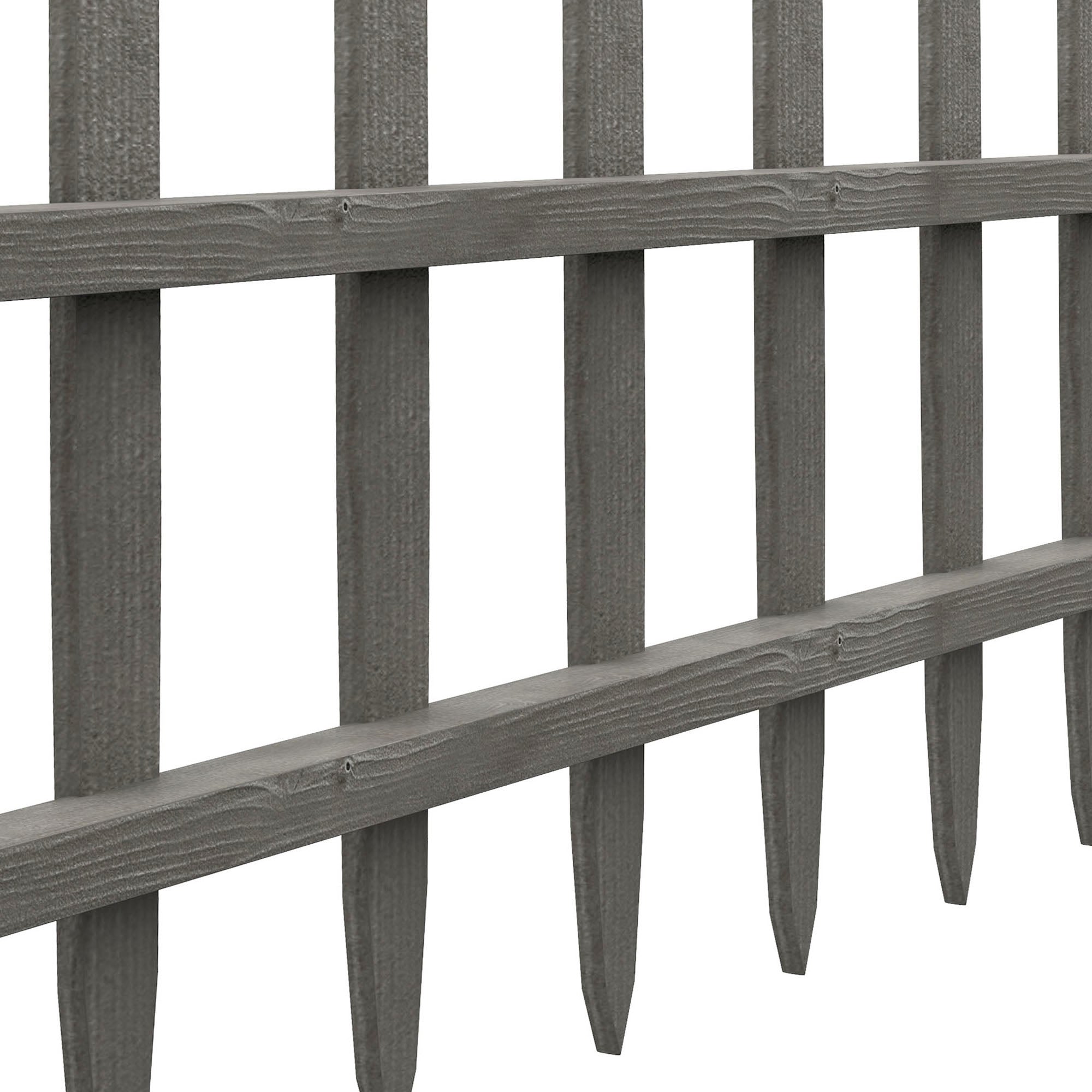 Outsunny 4PCs Wooden Garden Fencing Landscape Edging, Grey - North Peak Garden Furniture