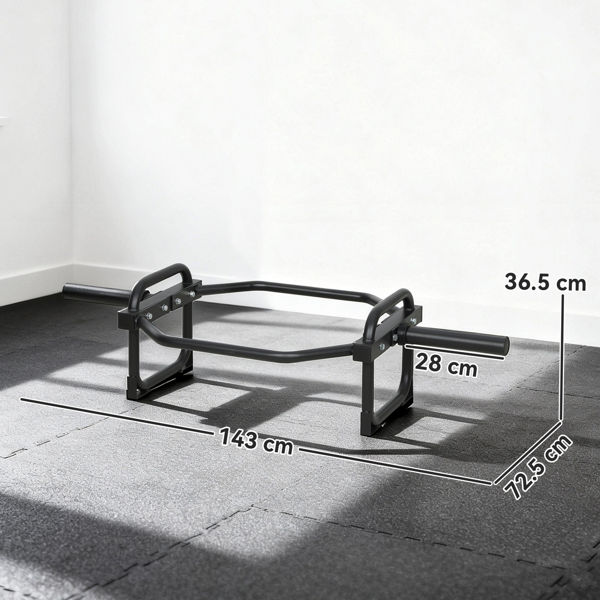SPORTNOW Olympic Trap Bar, 2" Hex Barbell Bar with 300kg Capacity for Deadlifts, Shrugs, Squats and Farmer Walks