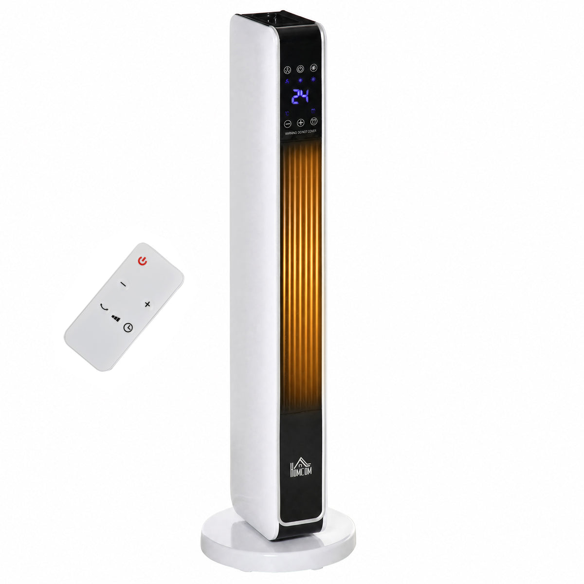 HOMCOM 1100W/2200W Space Heater with 65° Oscillation, Electric Heater with 2 Heat and Fan, 8-Hour Timer, Overheat & Tip Over Protection for Bedroom, 29 inch