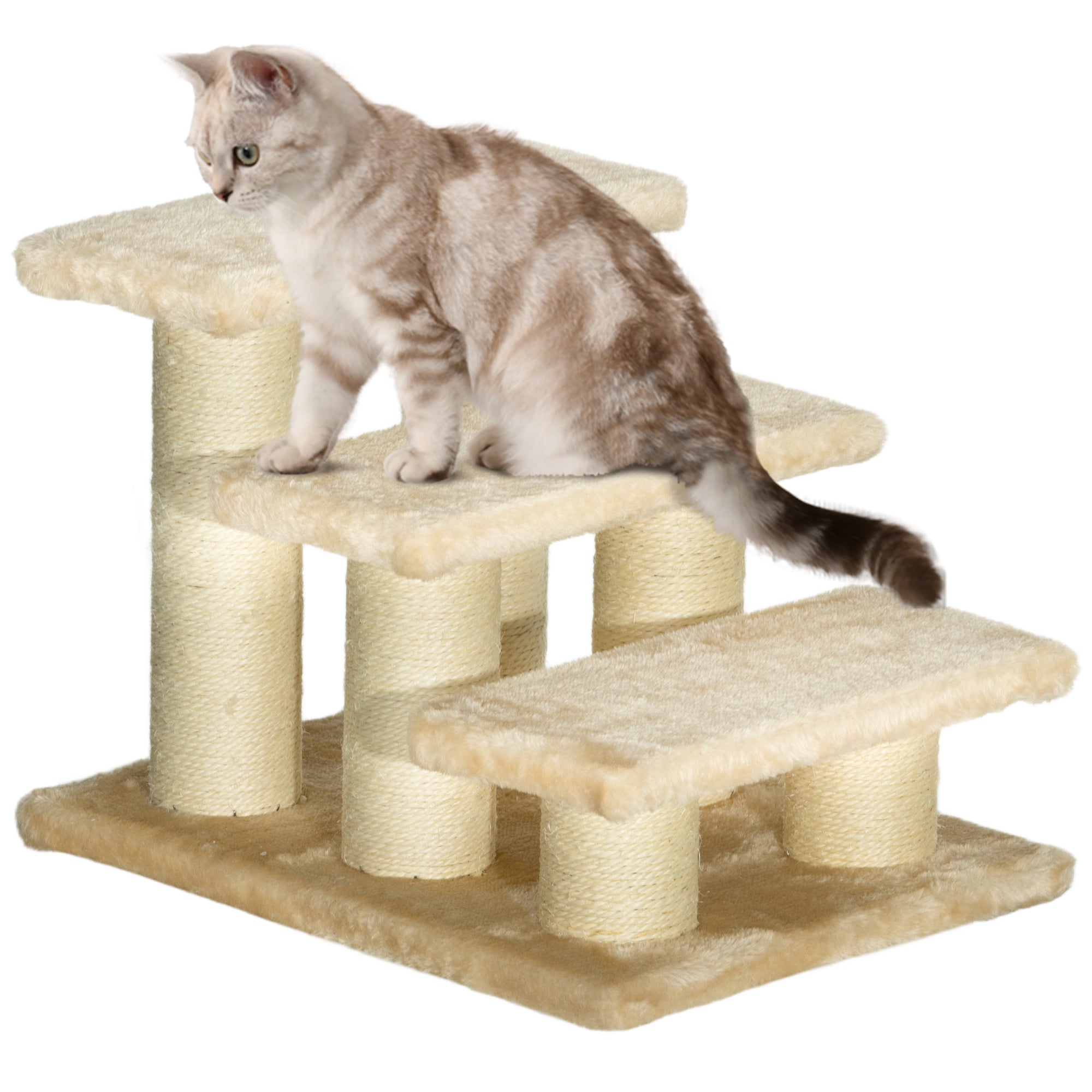 PawHut Pet Stairs 3-step Pet Ladder Cat dog Stairs Climb Ladder Cat Tree - North Peak Garden Furniture