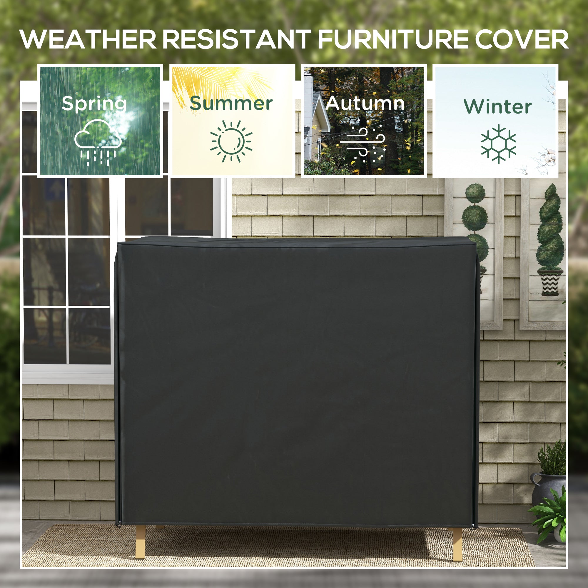 Outsunny 220 x 125cm Three- Seater Swing Chair Weatherproof Cover - North Peak Garden Furniture