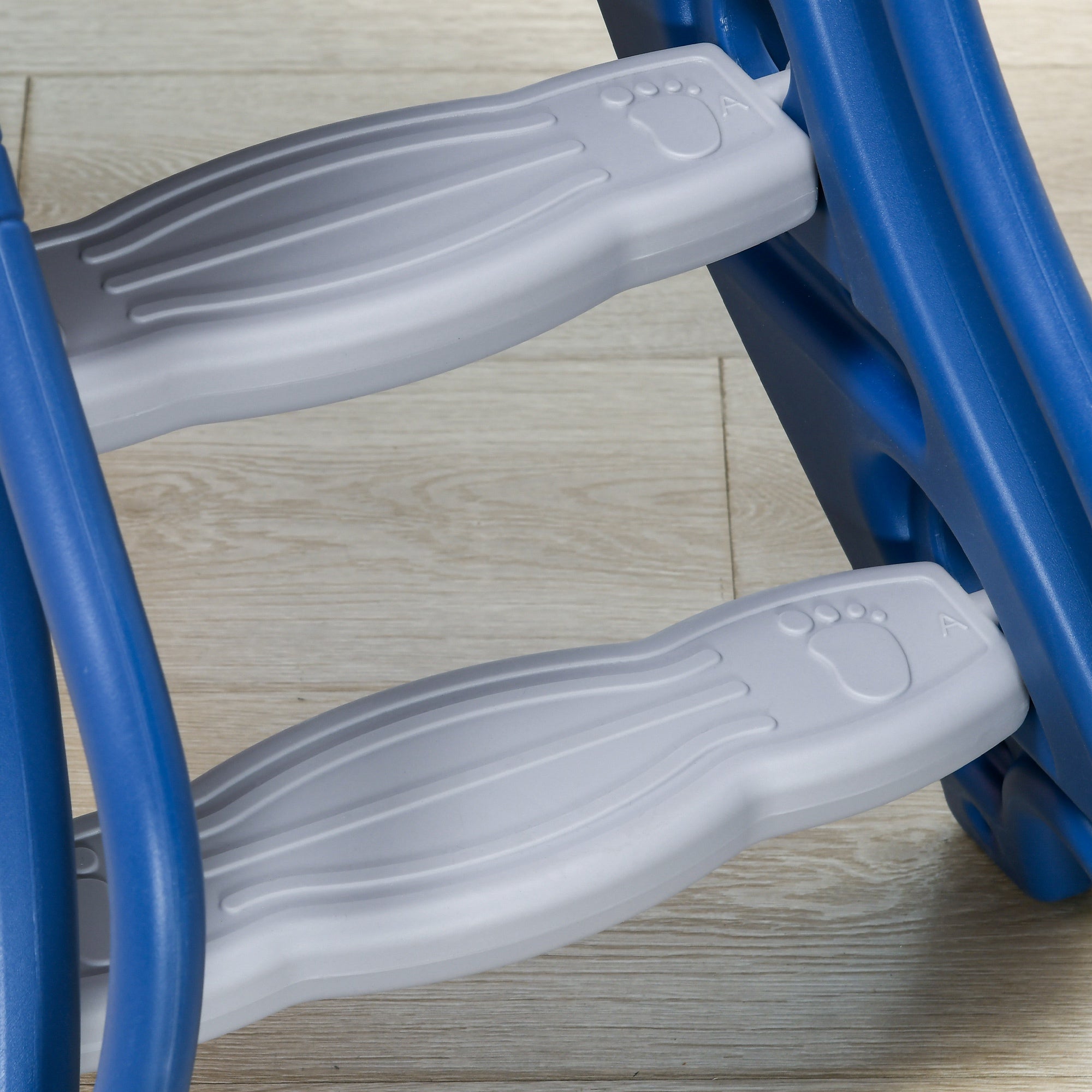 AIYAPLAY 2 in 1 Baby Slide for Indoor Use with Basketball Hoop, Basketball, for Ages 18-36 Months - Blue - North Peak Garden Furniture