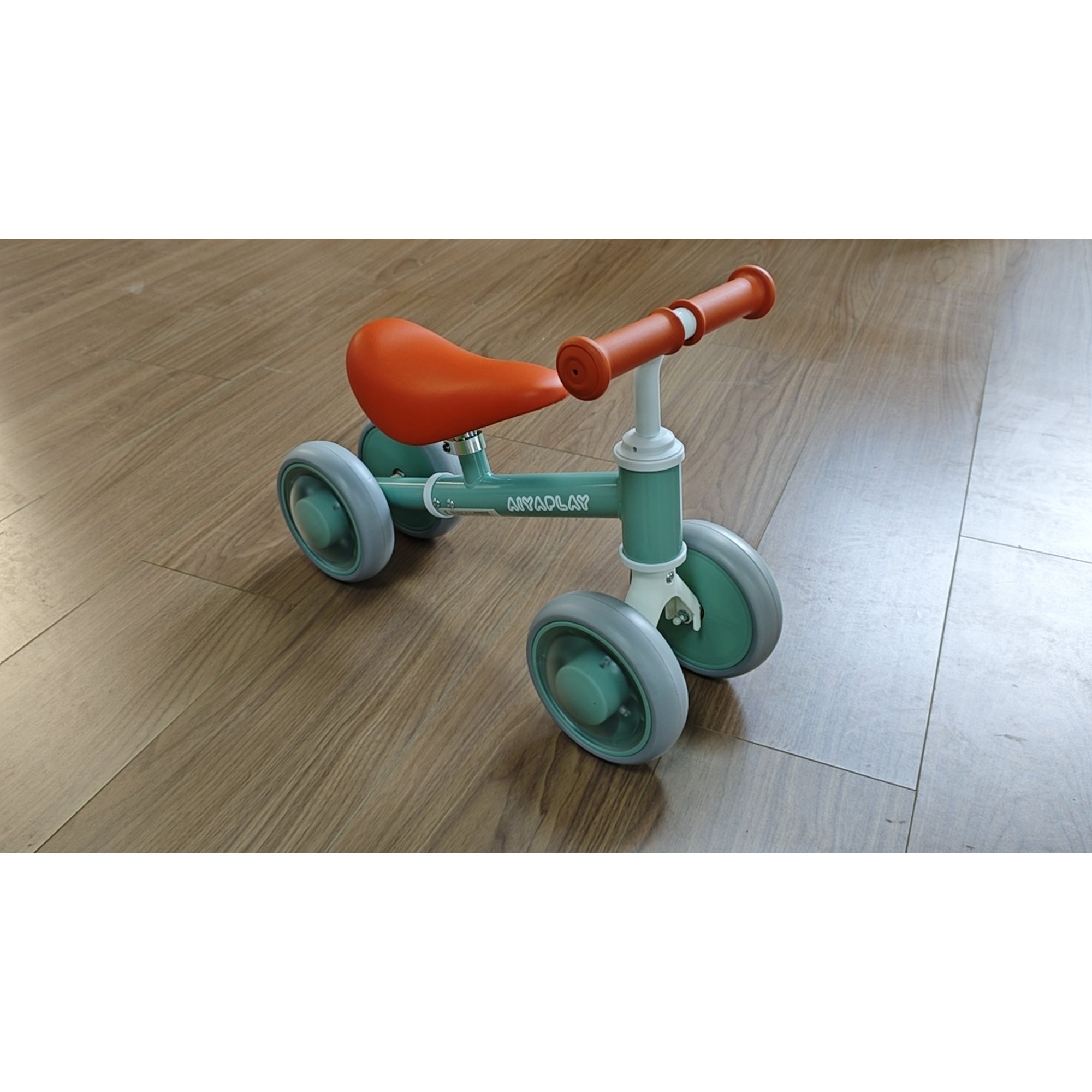 AIYAPLAY Baby Balance Bike for 1-2 Years Old, Light-up Toddler Balance Bike with Adjustable Seat, 4 Silent EVA Wheels, Green