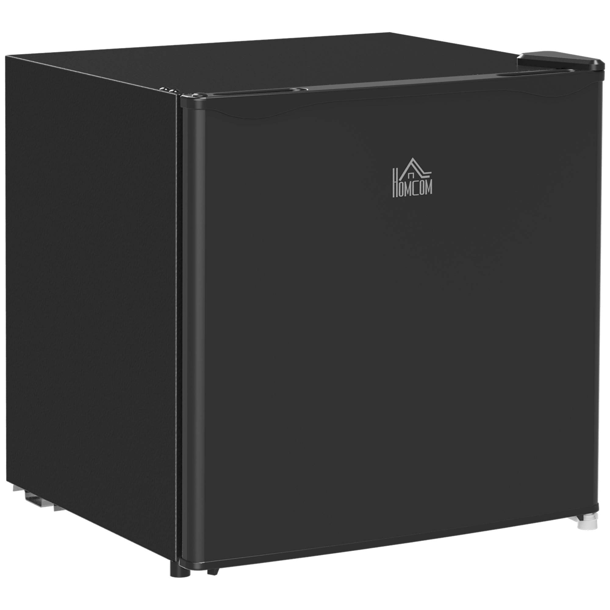 HOMCOM 46 Litre Table Top Mini Fridge, Small Fridge with Ice Box, Reversible Door, Adjustable Temperature and Legs, Mini Fridge for Bedrooms, Home Office, Black - North Peak Garden Furniture