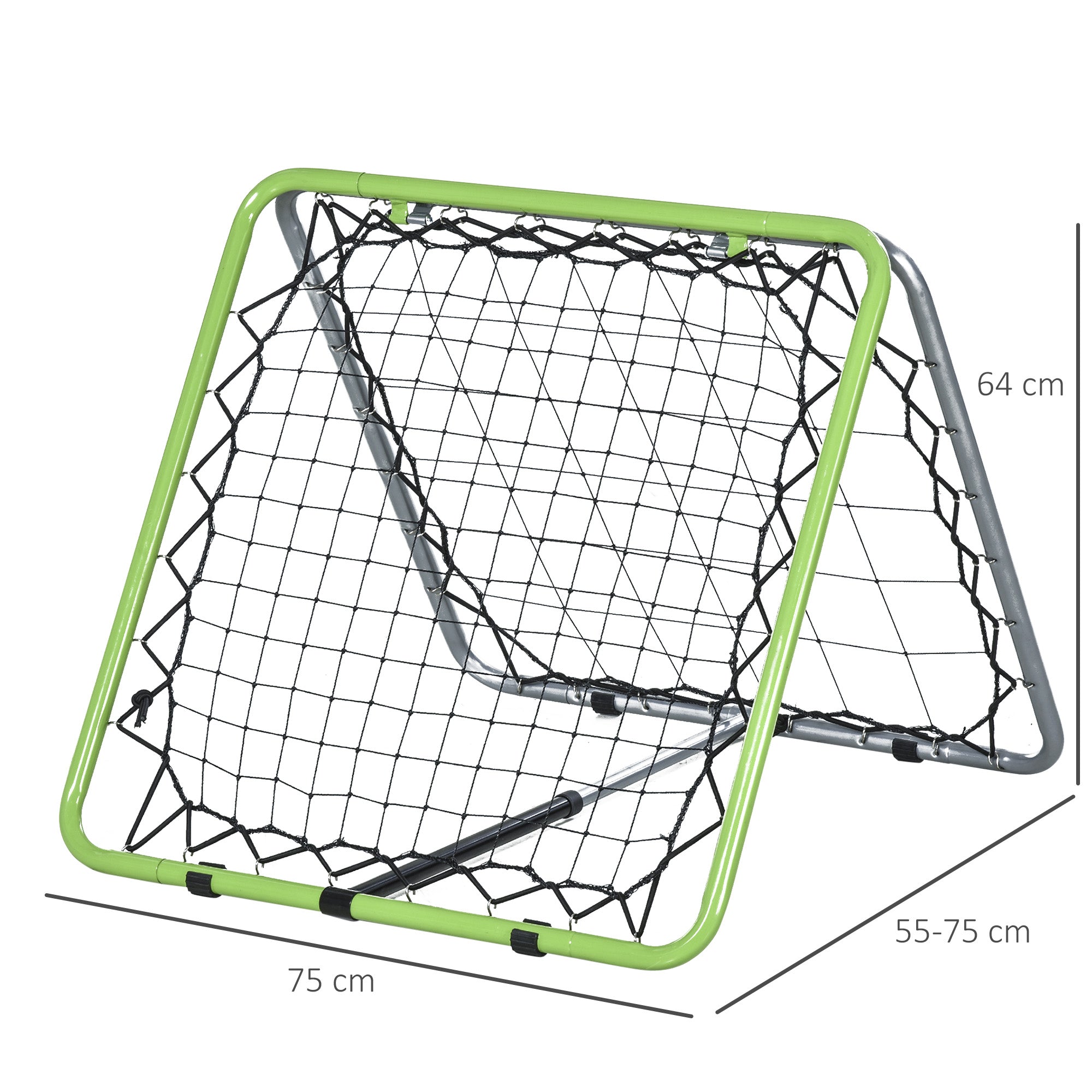 HOMCOM Football Training Net, Soccer Kickback Target Goal Both Side Rebounder Net, Adjustable Angle Goal Training Set for Kids and Children to Practice in Playground, Backyard