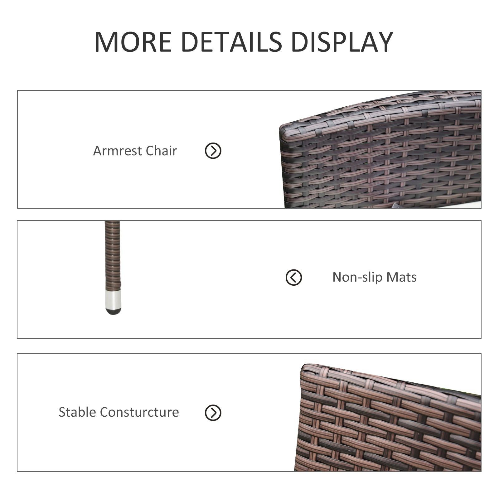 Outsunny 4 PC Rattan Chair Set, Patio Sofa Chairs Set, Cushioned Outdoor Rattan Furniture - North Peak Garden Furniture