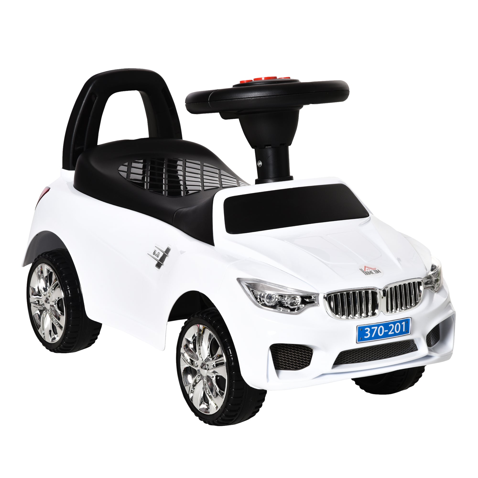 HOMCOM Ride on Car Baby Toddler Walker Foot to Floor Sliding Car Slider White - North Peak Garden Furniture