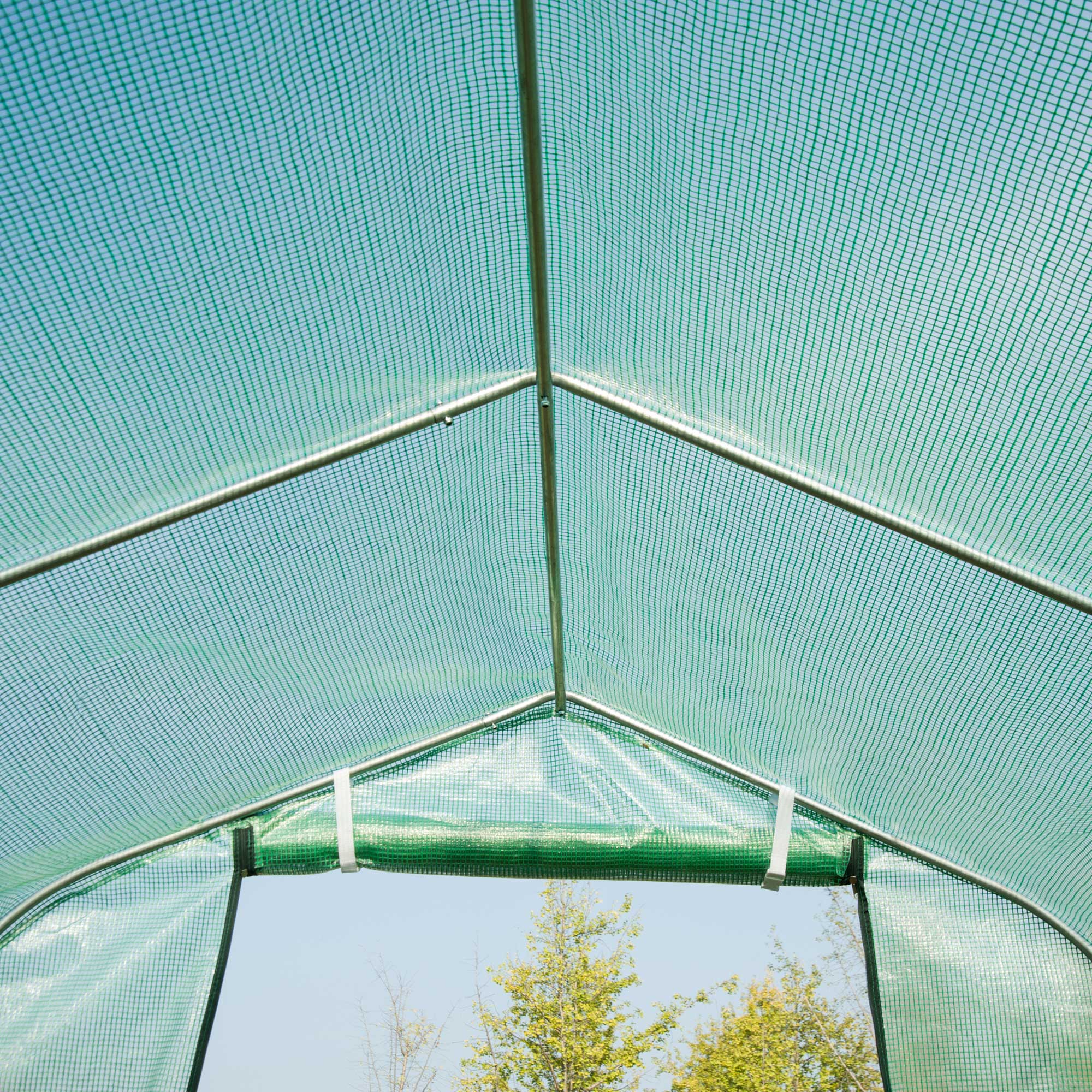 Outsunny Polytunnel Greenhouse with Windows and Door, Walk in Greenhouse for Garden, Backyard (4 x 2 M) - North Peak Garden Furniture