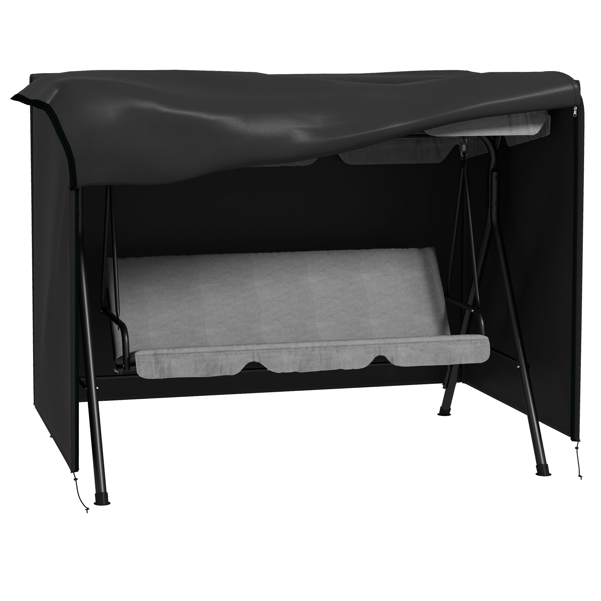 Outsunny 205 x 124cm Three-Seater Swing Chair Protective Cover Black