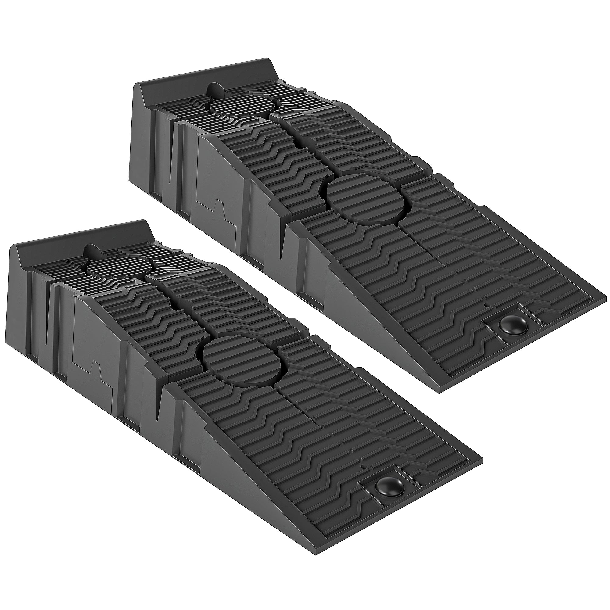 DURHAND 1 Pair Heavy Duty 5 Ton Plastic Garage Workshop Car Service Ramps Lifting Automotive Vehicle Portable, Black