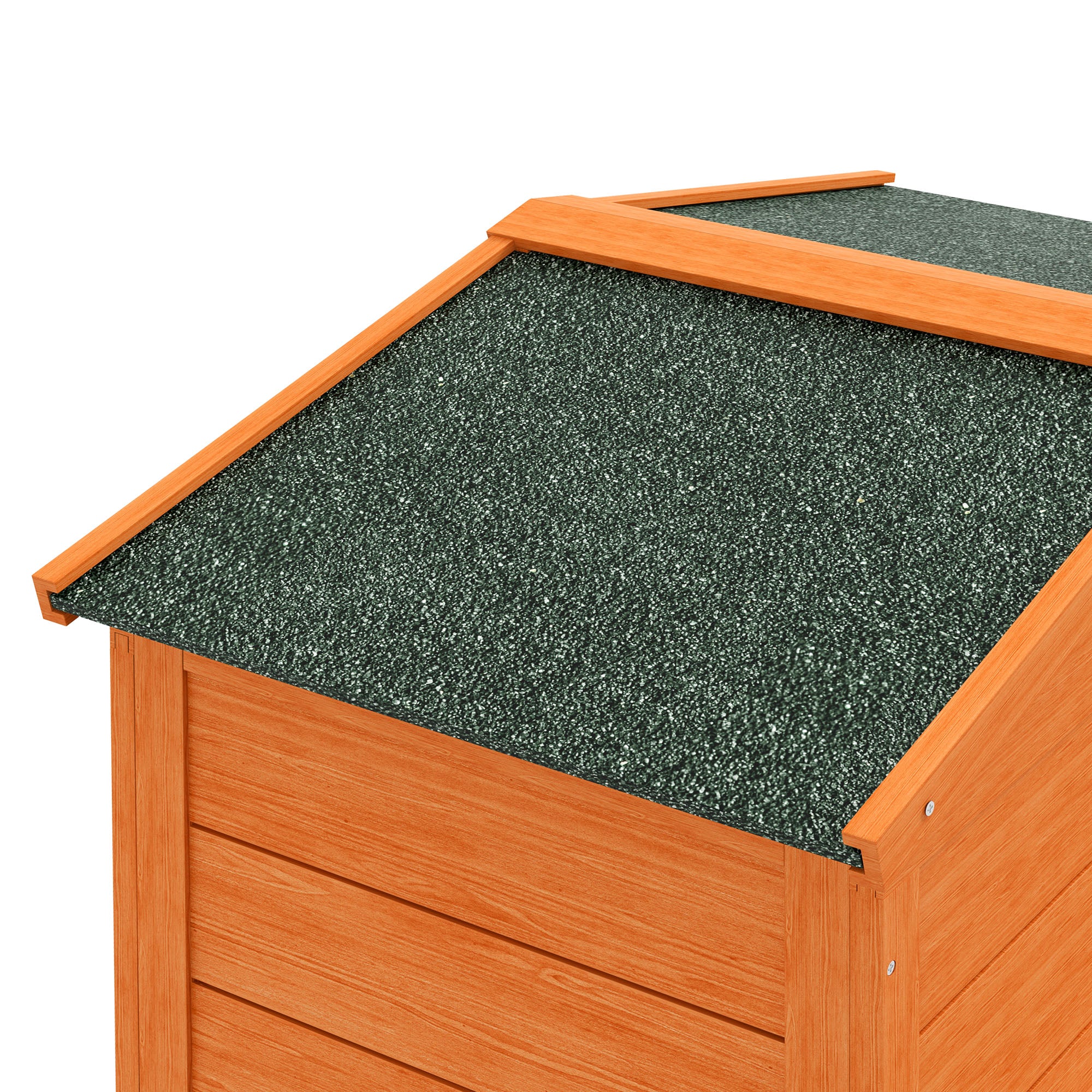 PawHut Two-Tier Rabbit Hutch with Run, Ramp, Slide-Out Tray, for Garden - Orange - North Peak Garden Furniture
