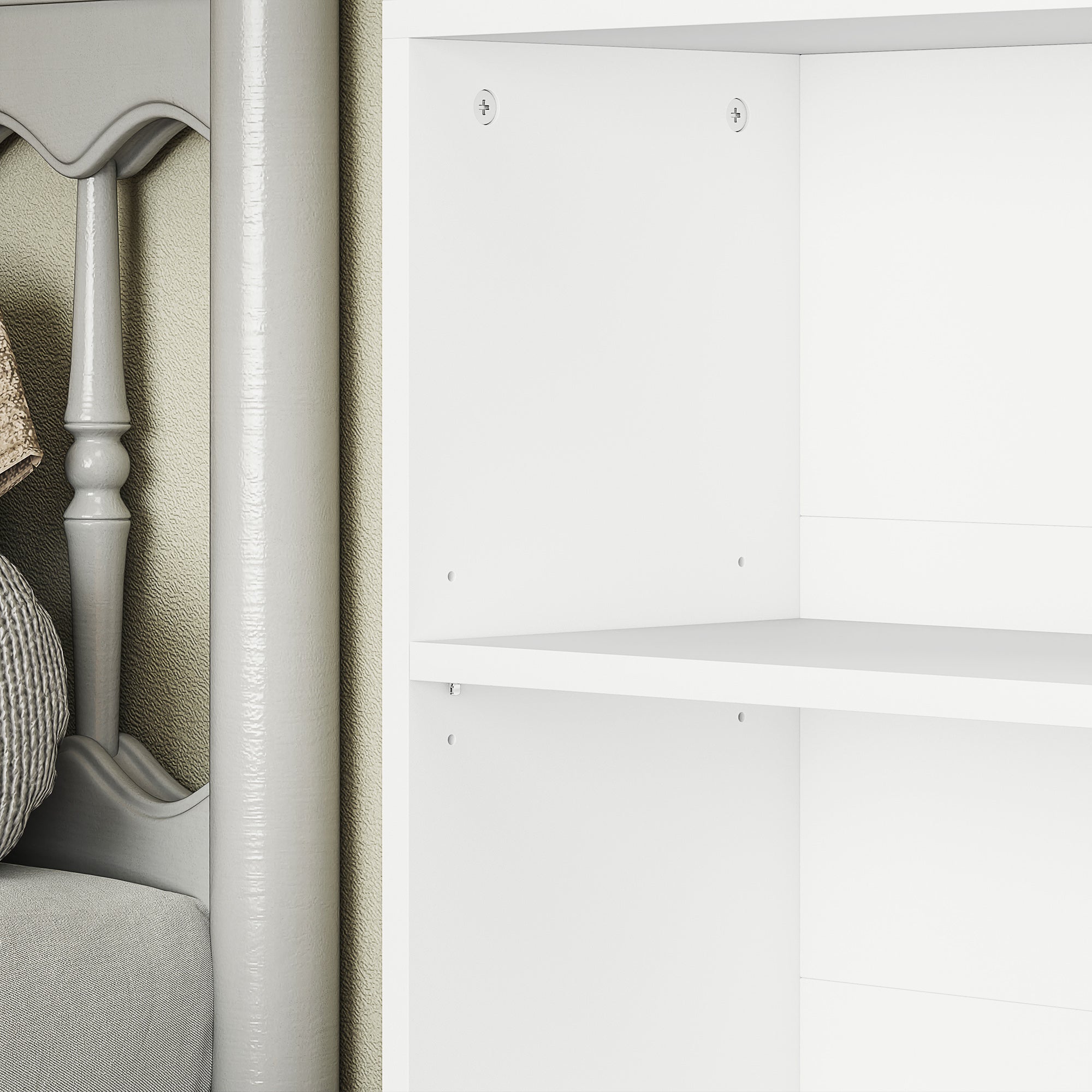HOMCOM Six Shelf Bookcase - White - North Peak Garden Furniture