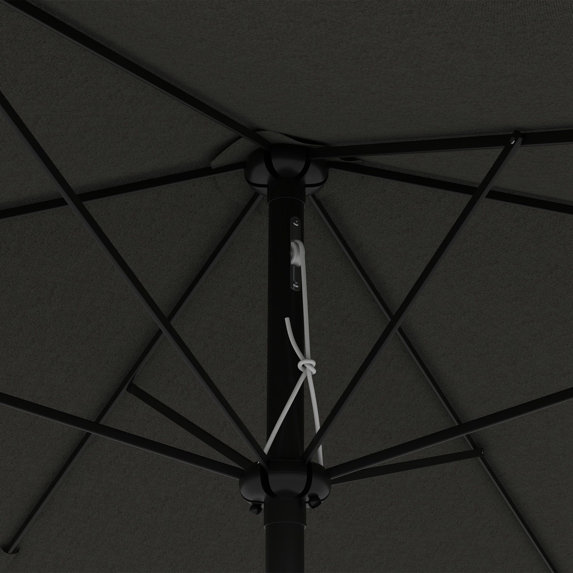 Outsunny 2 x 3(m) Garden Parasol Umbrella, Rectangular Outdoor Market Umbrella Sun Shade with Crank & Push Button Tilt, 6 Ribs, Aluminium Pole, Dark Grey - North Peak Garden Furniture