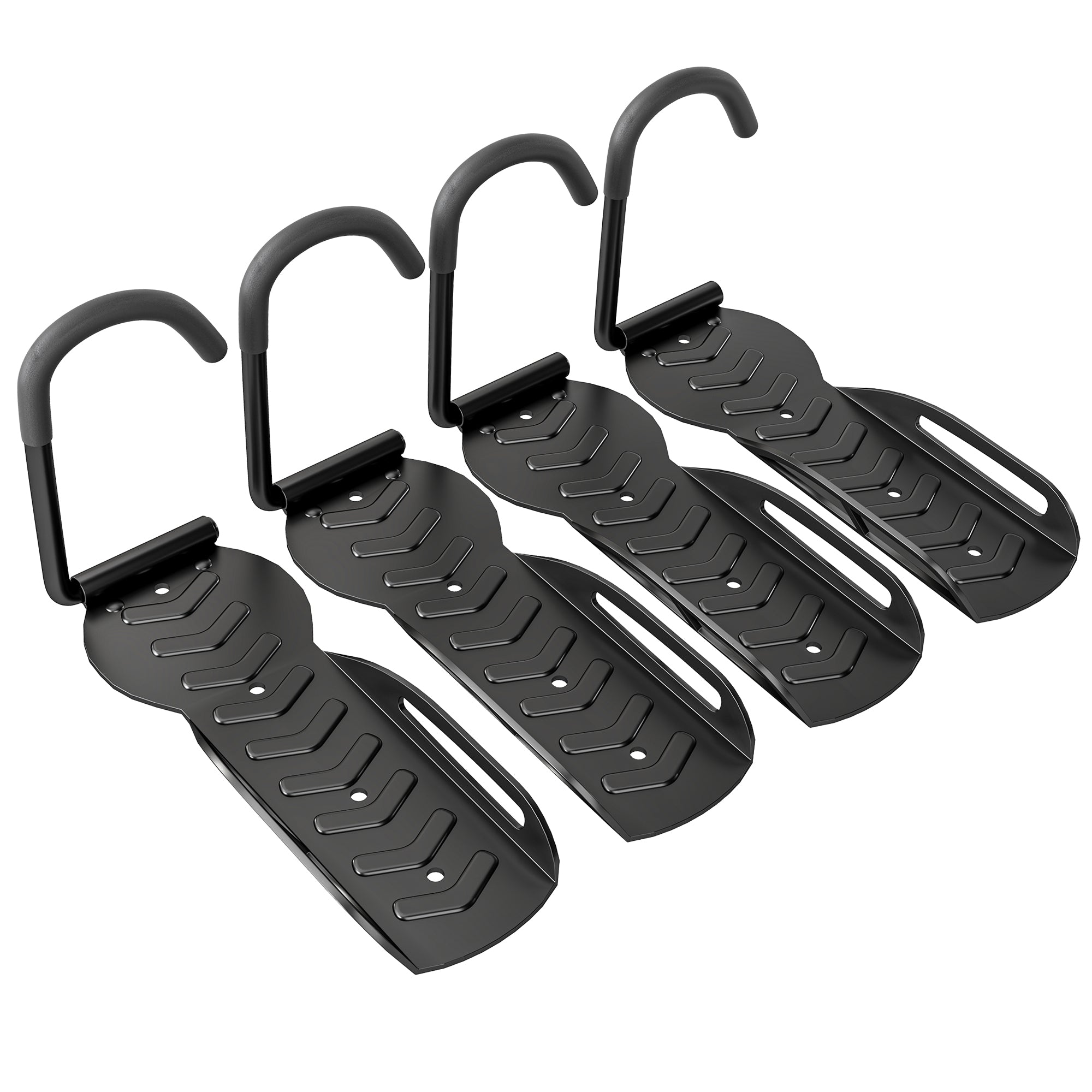 SPORTNOW 4 Pack Bike Rack, Wall Mounted Bicycle Hanger Hook, Foldable Garage Bike Wall Rack, Bicycle Storage Holder for Indoor Outdoor Use - North Peak Garden Furniture