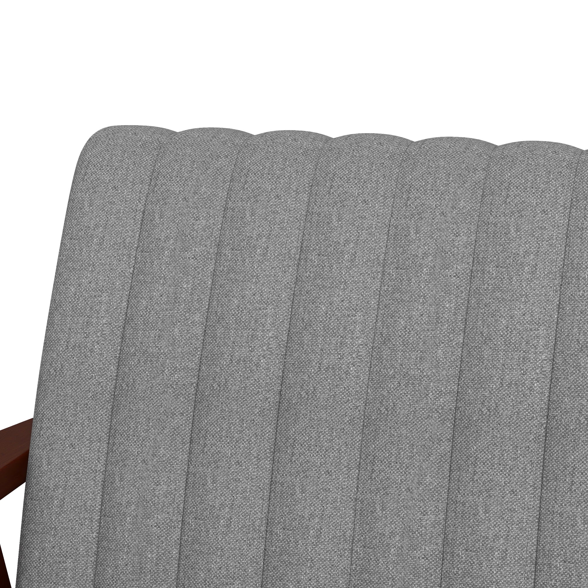 HOMCOM Mid Century Accent Chair, with Wooden Legs - Grey - North Peak Garden Furniture