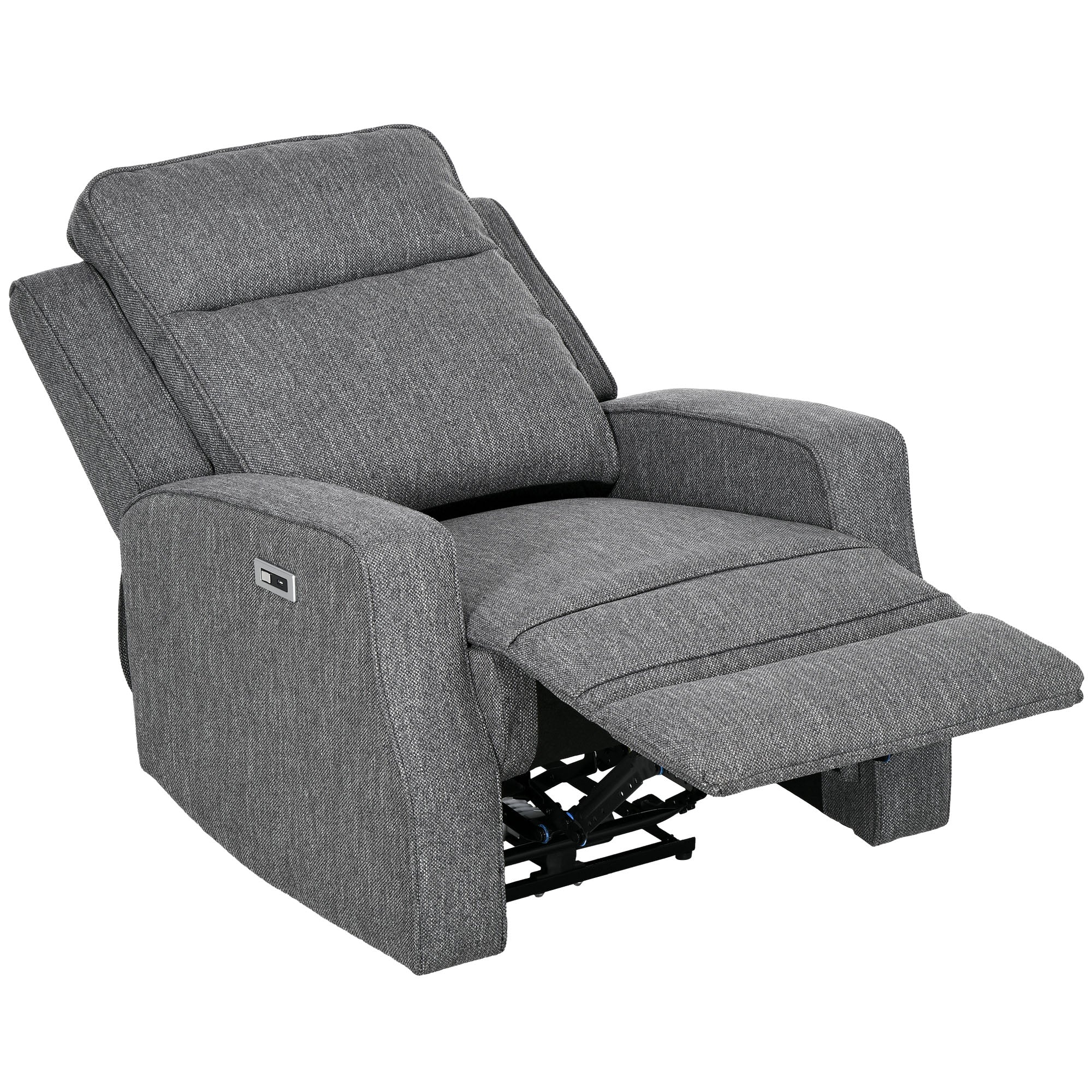 HOMCOM 150° Electric Reclining Chair, with USB port and Footrest - Charcoal Grey