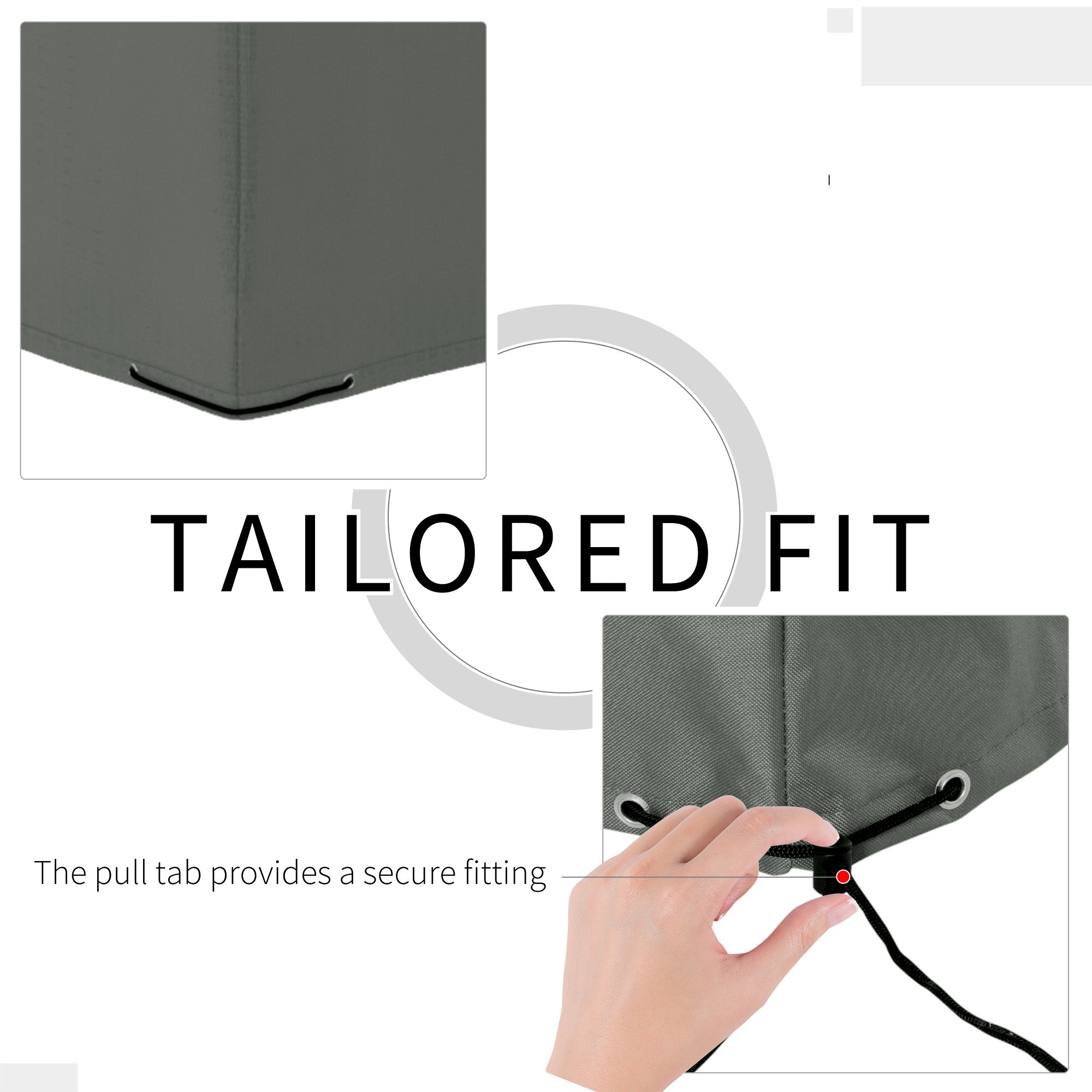 Outsunny 600D Oxford Patio Garden Furniture Dining Table Chair Set Cover Water Protector Waterproof Anti-UV 275L x205W x 90Hcm – Grey - North Peak Garden Furniture