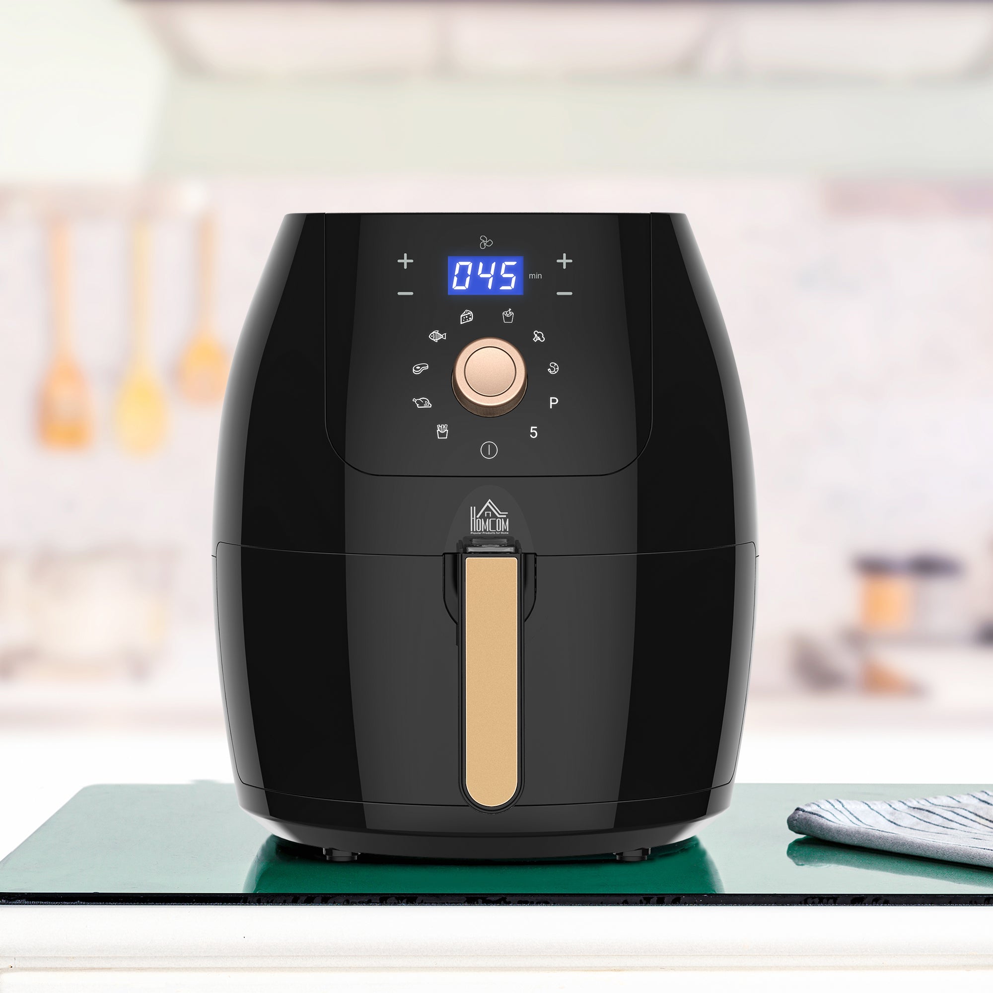 HOMCOM 5.5L 1700W Air Fryer, with Digital Display, 80-200℃ Temperature