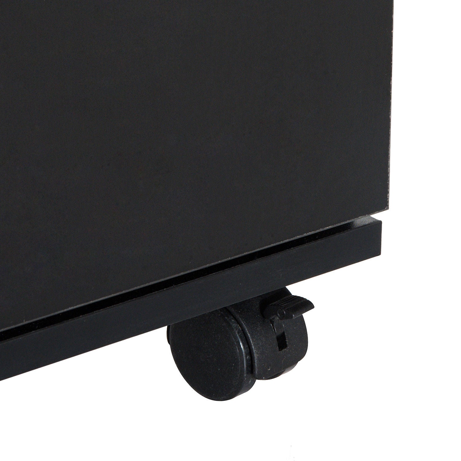 HOMCOM Two Drawer Filing Cabinet with Wheels- Black Wood Grain - North Peak Garden Furniture
