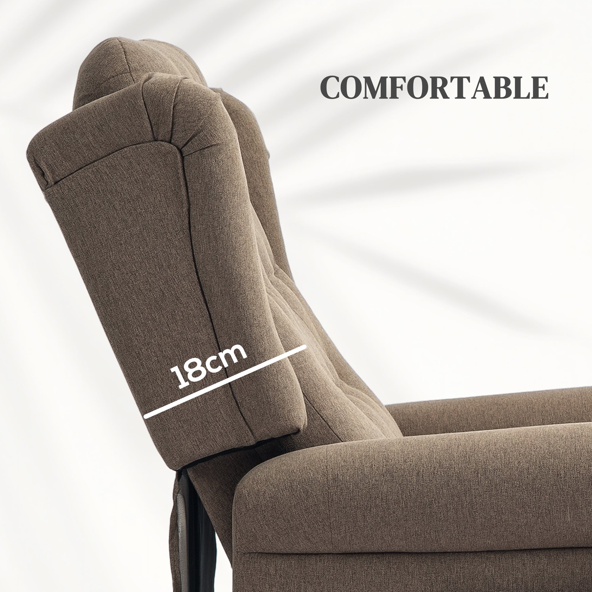 HOMCOM 45° Lifting Riser and Recliner Armchair - Dark Brown - North Peak Garden Furniture