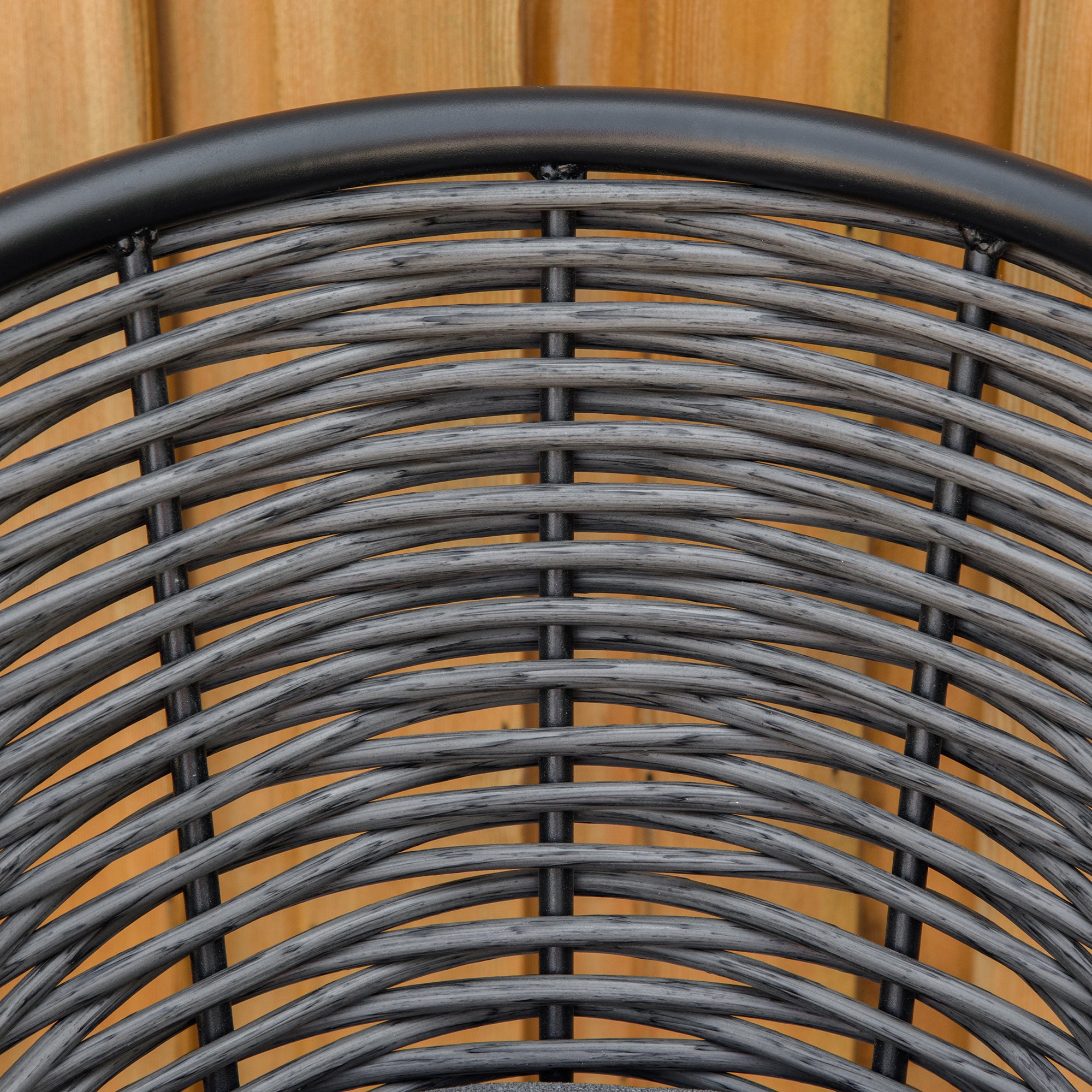Outsunny 3 Pieces Rattan Bistro Set, Wicker Garden Furniture Set with Round Glass Top Coffee Table and Chairs, Washable Cushions for Outdoor, Patio, Balcony, Grey - North Peak Garden Furniture