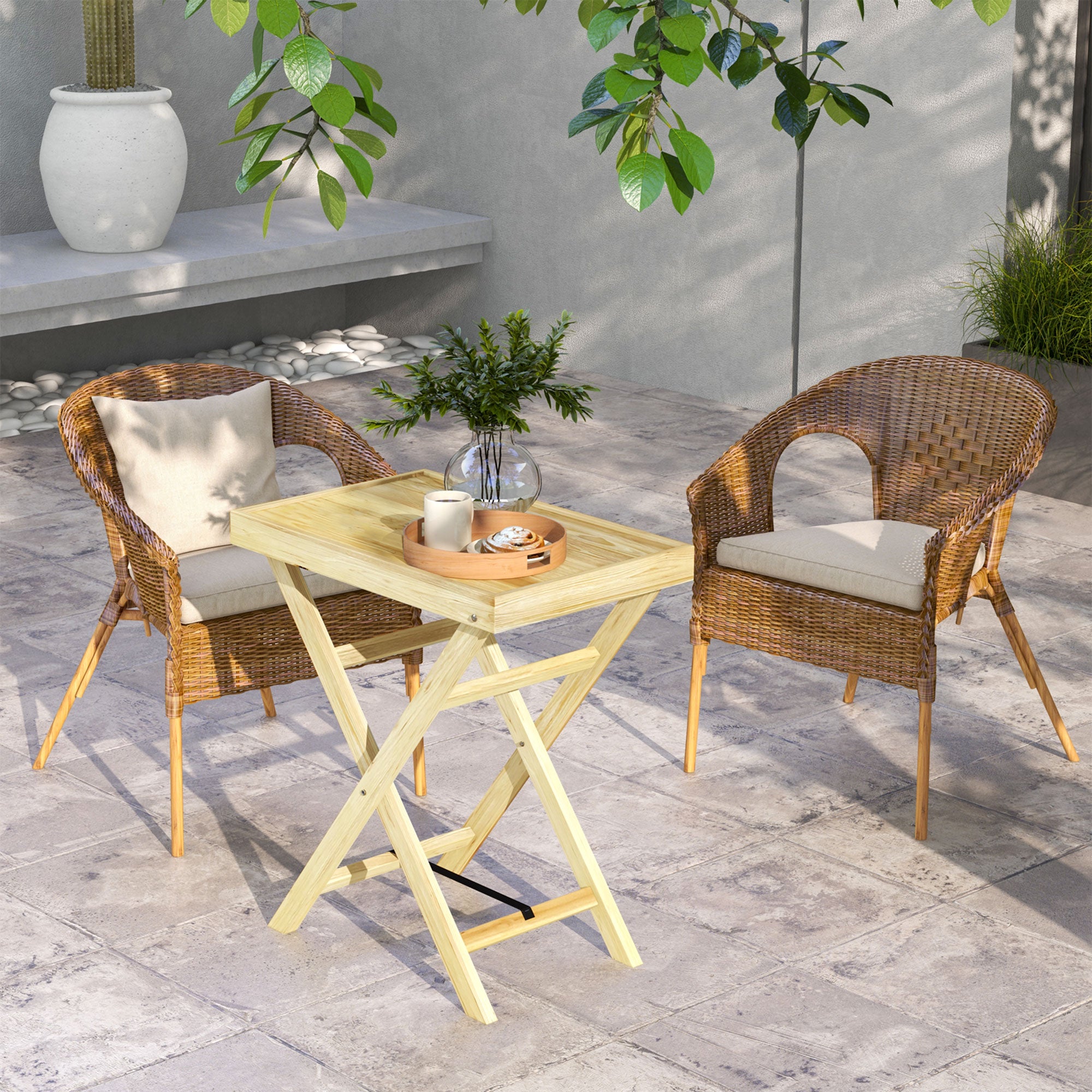 Outsunny 44 x 68cm Wooden Garden Table