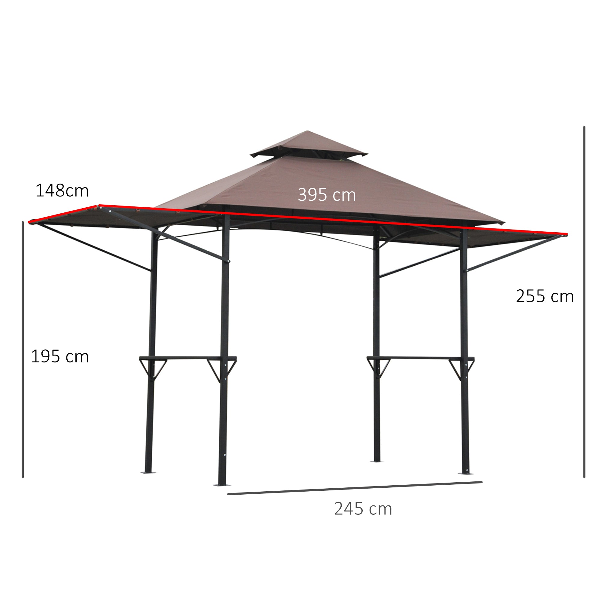 Outsunny 2.5 x 1.5m BBQ Tent Camping Picnic Gazebo Marquee Shelter Portable Waterproof - North Peak Garden Furniture