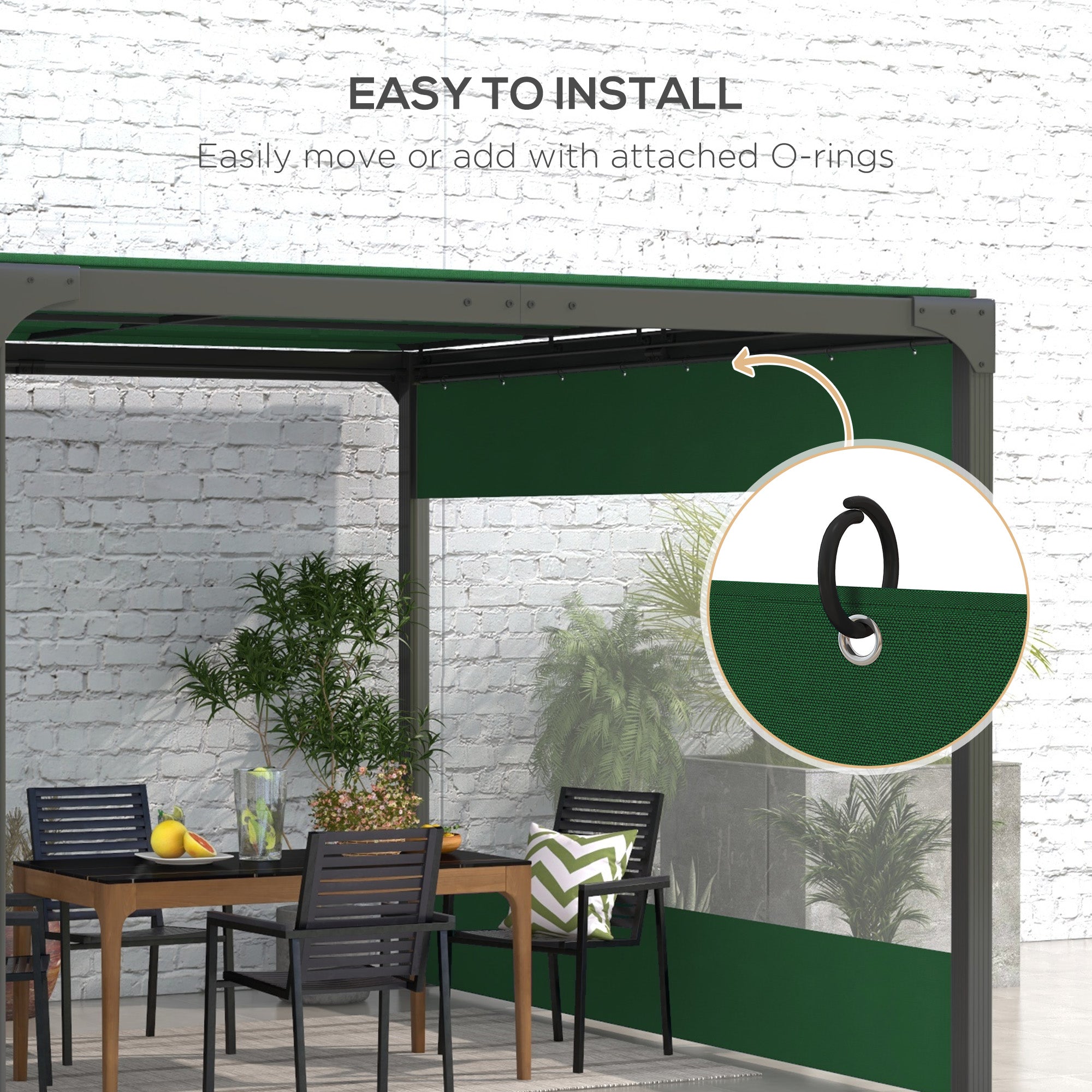 Outsunny Set of Two 3 x 2m Replacement Pergola Panels - Green - North Peak Garden Furniture
