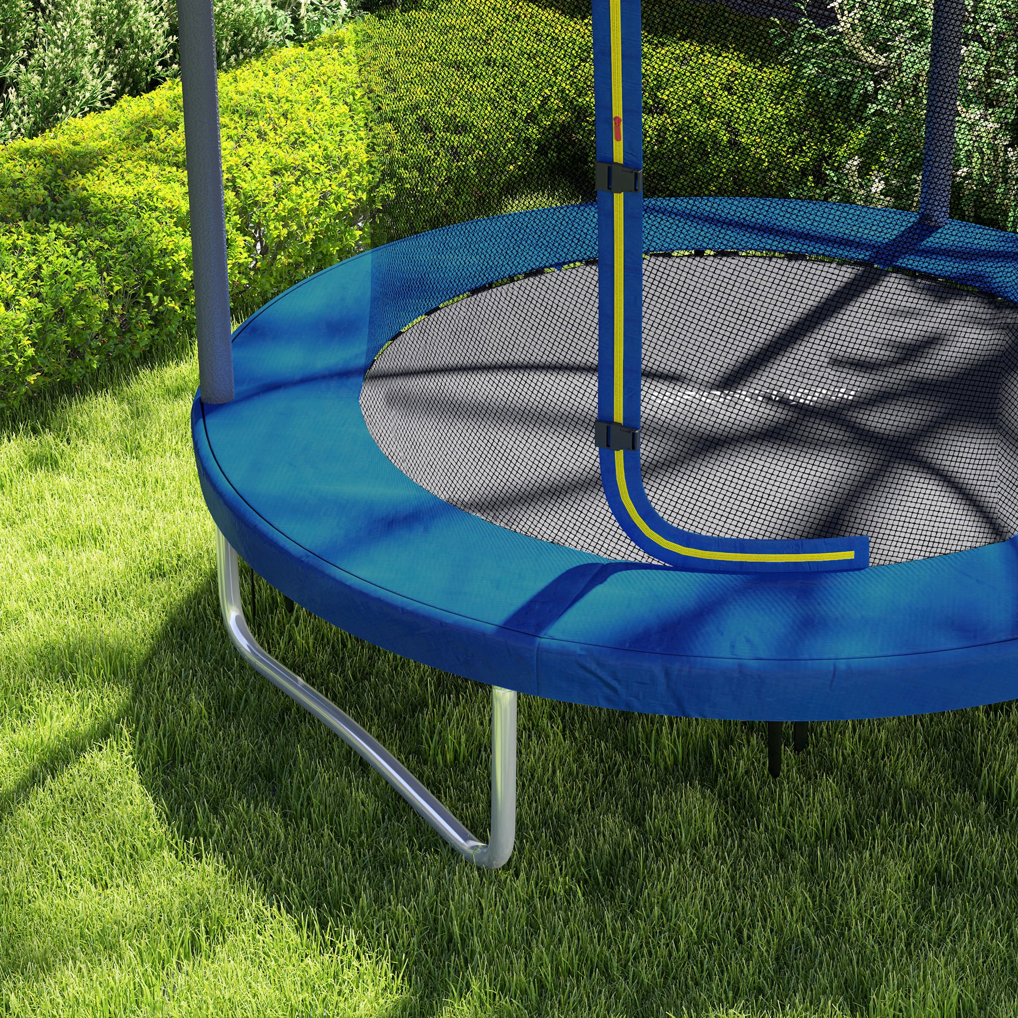 SPORTNOW 6ft Trampoline with Safety Enclosure Net, Steel Frame Outdoor Trampoline, Jumping Mat with Edge Safety Cover for Fitness, Blue - North Peak Garden Furniture