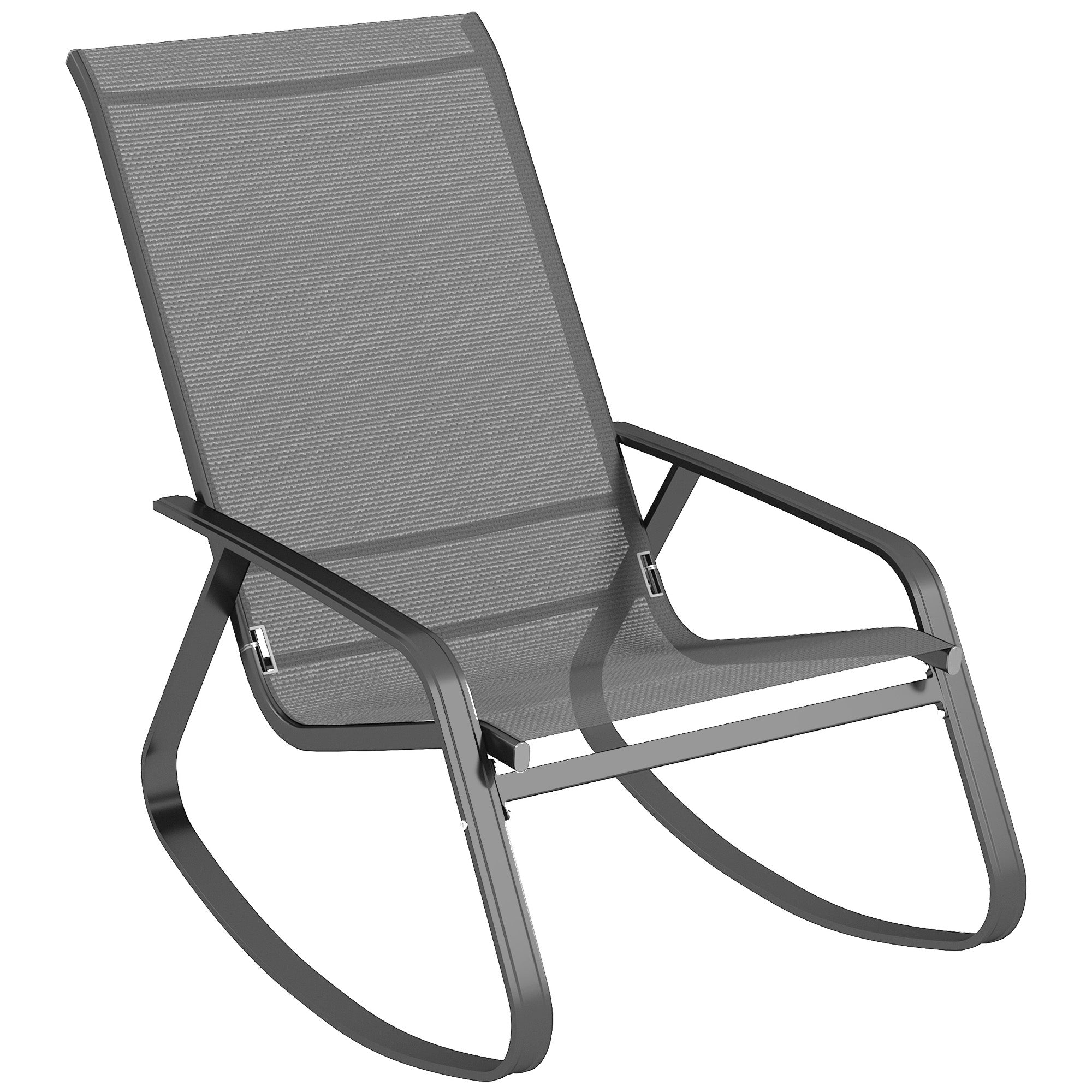 Outsunny Rocking Garden Chair - Grey - North Peak Garden Furniture
