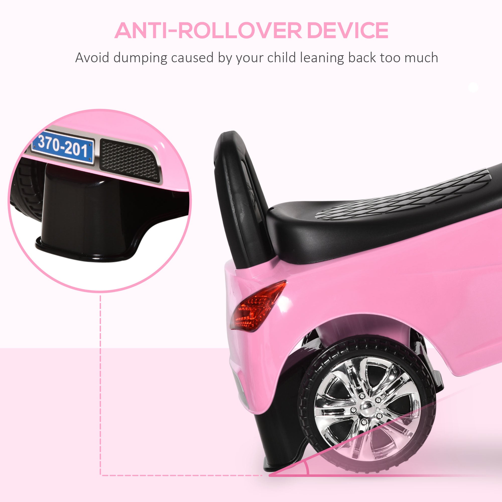 HOMCOM Ride on Car Baby Toddler Walker Foot to Floor Sliding Car Slider Pink - North Peak Garden Furniture