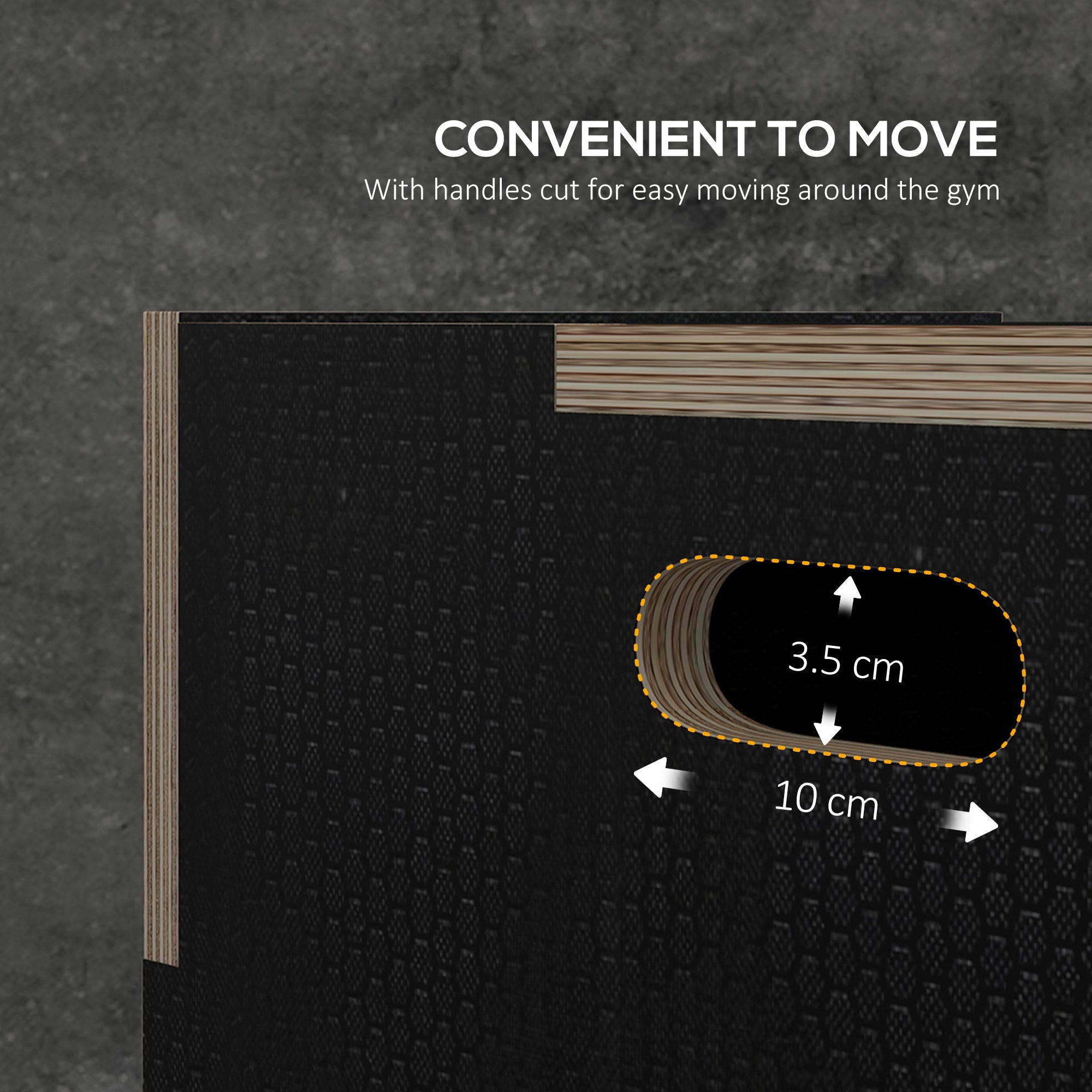 SPORTNOW Multi-Faceted Jump Box, Wooden Step Up Box, for Home, Gym, Exercise, 41/51/61cm - Black - North Peak Garden Furniture