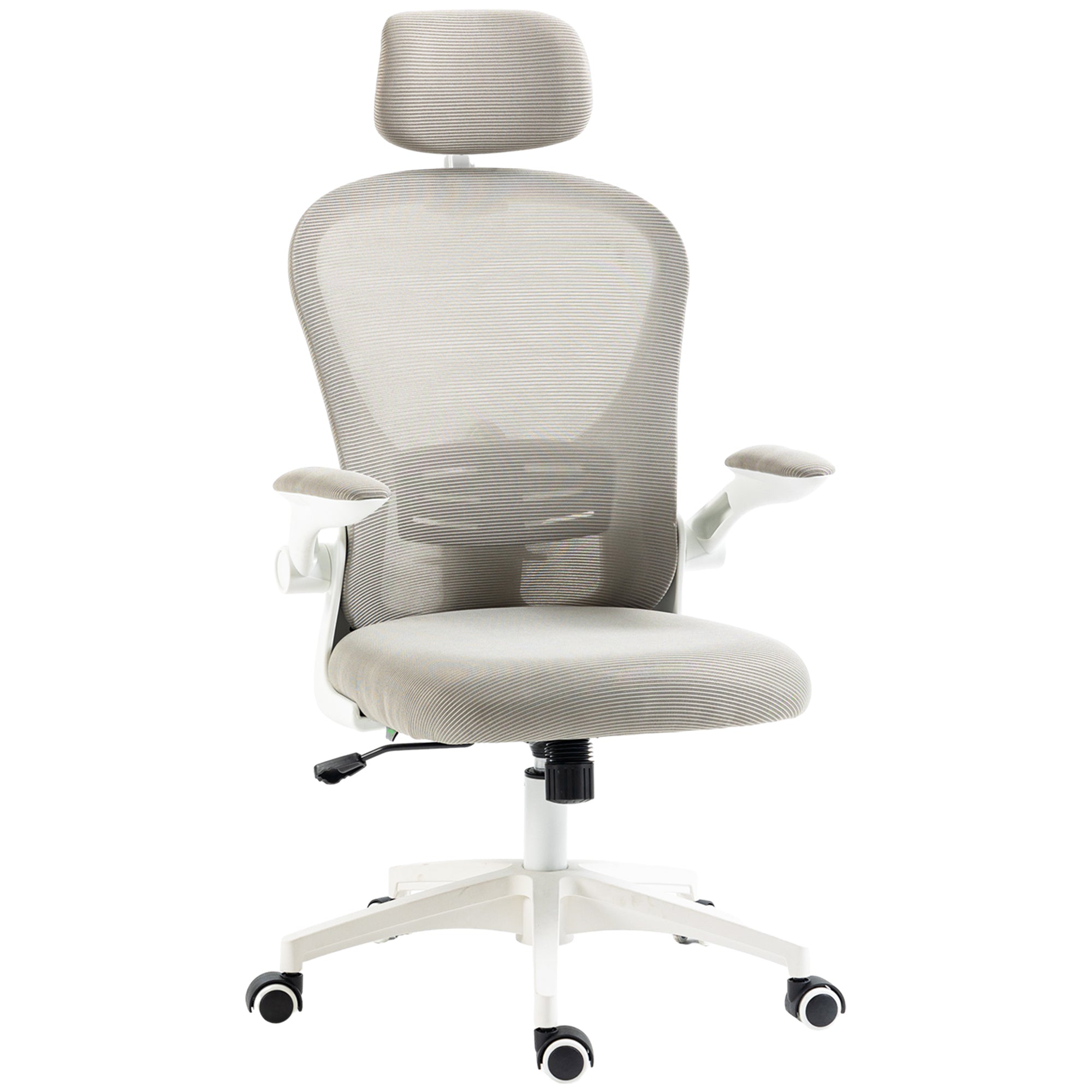 Vinsetto Multi-Adjustable Office Chair, with Lumbar Support, Headrest and Mesh Back - Grey - North Peak Garden Furniture
