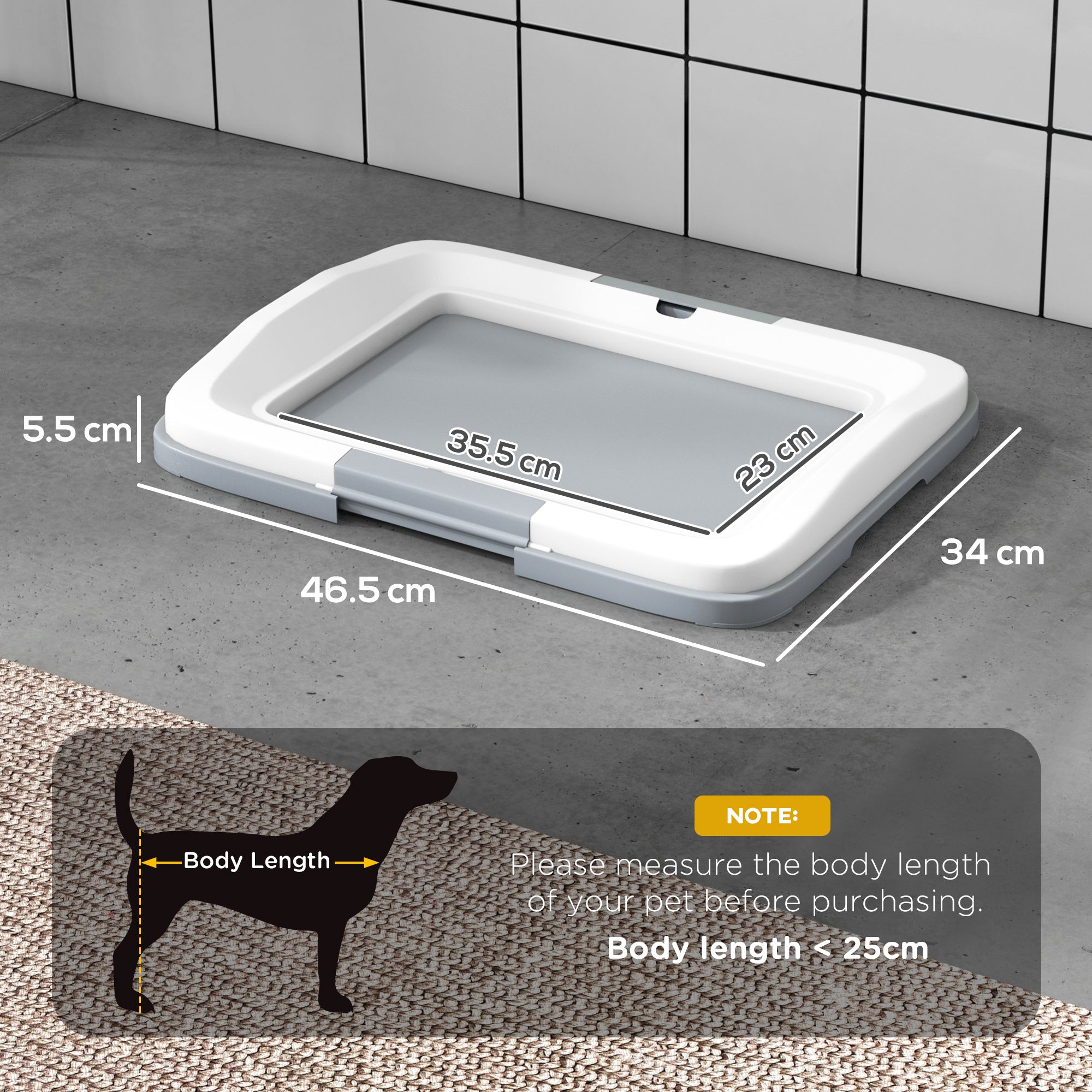 PawHut Dog Toilet Tray for Training Dogs, Dog Litter Tray for Indoor, Outdoor, 47 x 34 x 6cm - North Peak Garden Furniture