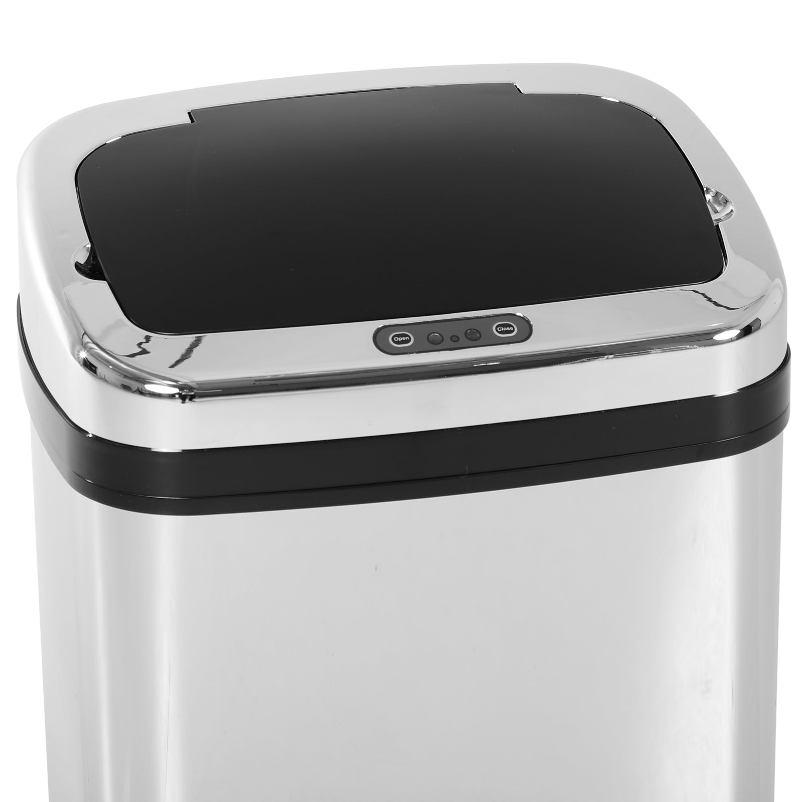 HOMCOM 30L Stainless Steel Motion Sensor Lid Bin - Silver Tone - North Peak Garden Furniture