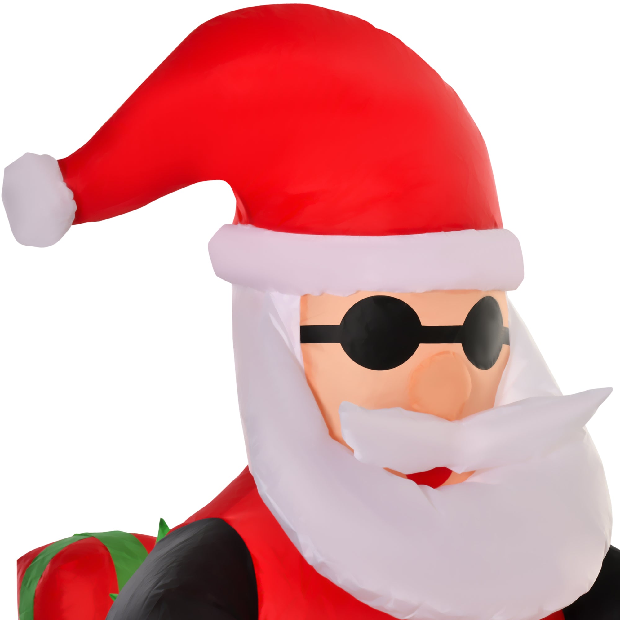 HOMCOM 5.5ft Christmas Inflatable Santa Claus Riding a Motorcycle Blow Up Decoration Xmas Décor for Garden - North Peak Garden Furniture