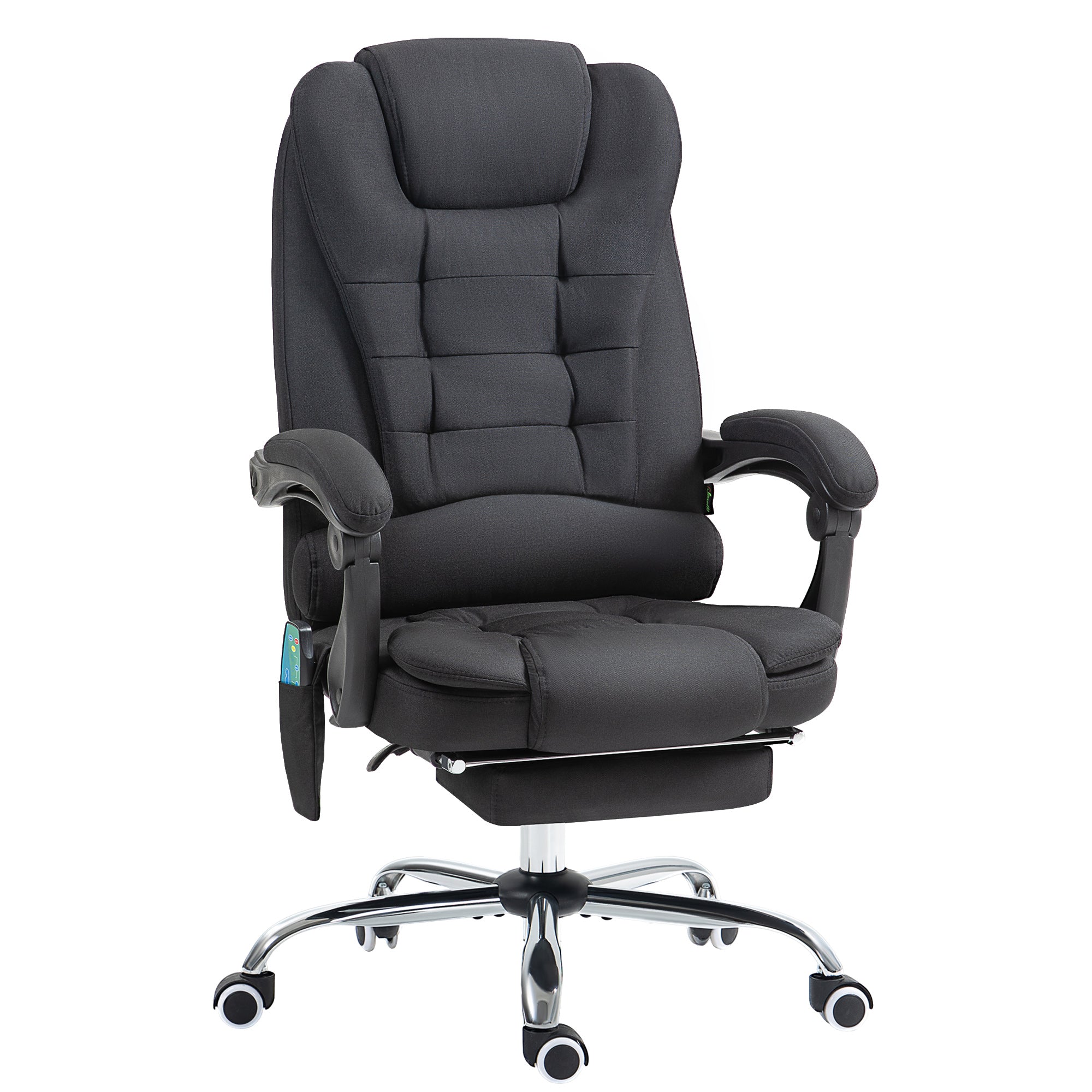 Vinsetto Six-Point Massage and Heated Office Chair - Black - North Peak Garden Furniture