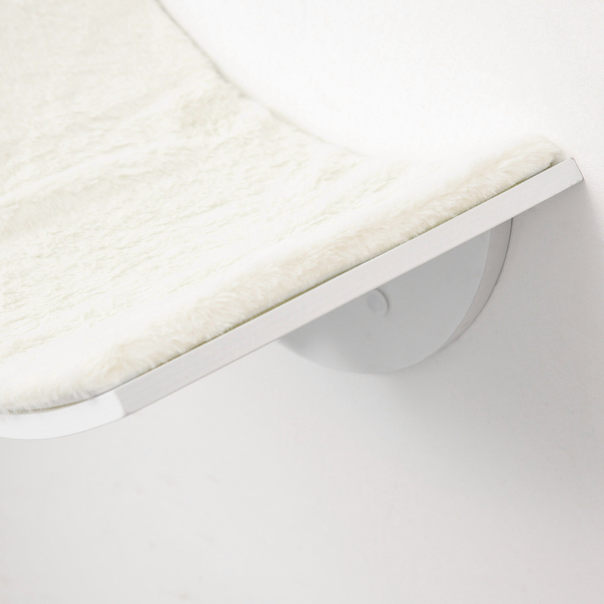 PawHut Wood Cat Shelves Wall-Mounted Shelter Curved Kitten Bed Cat Perch Climber Cat Furniture 41 x 28 x 21cm White - North Peak Garden Furniture