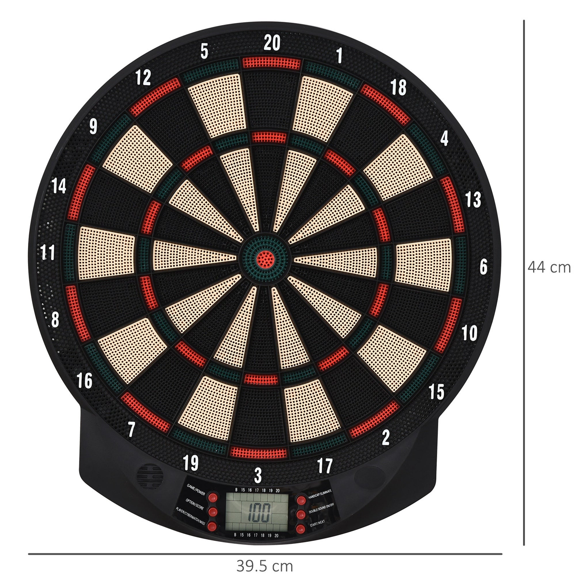 HOMCOM LCD Electronic Dartboard Set Features 26 Games w/ 185 Variations and Include 6 Darts Multi-Game Option Ready-to-Play - North Peak Garden Furniture