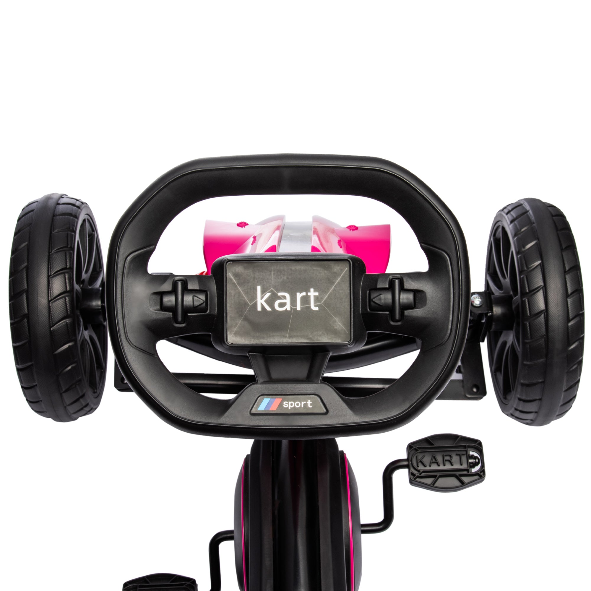 HOMCOM Kids Pedal Go Kart, with Adjustable Seat, EVA Wheels, Seat, Handbrake - Pink - North Peak Garden Furniture