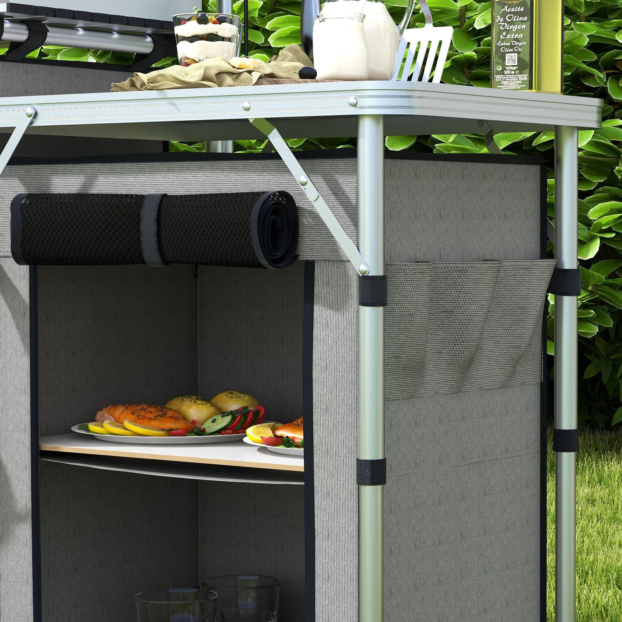 Outsunny Multi-Storage Portable Camping Kitchen, with Carry Bag - North Peak Garden Furniture